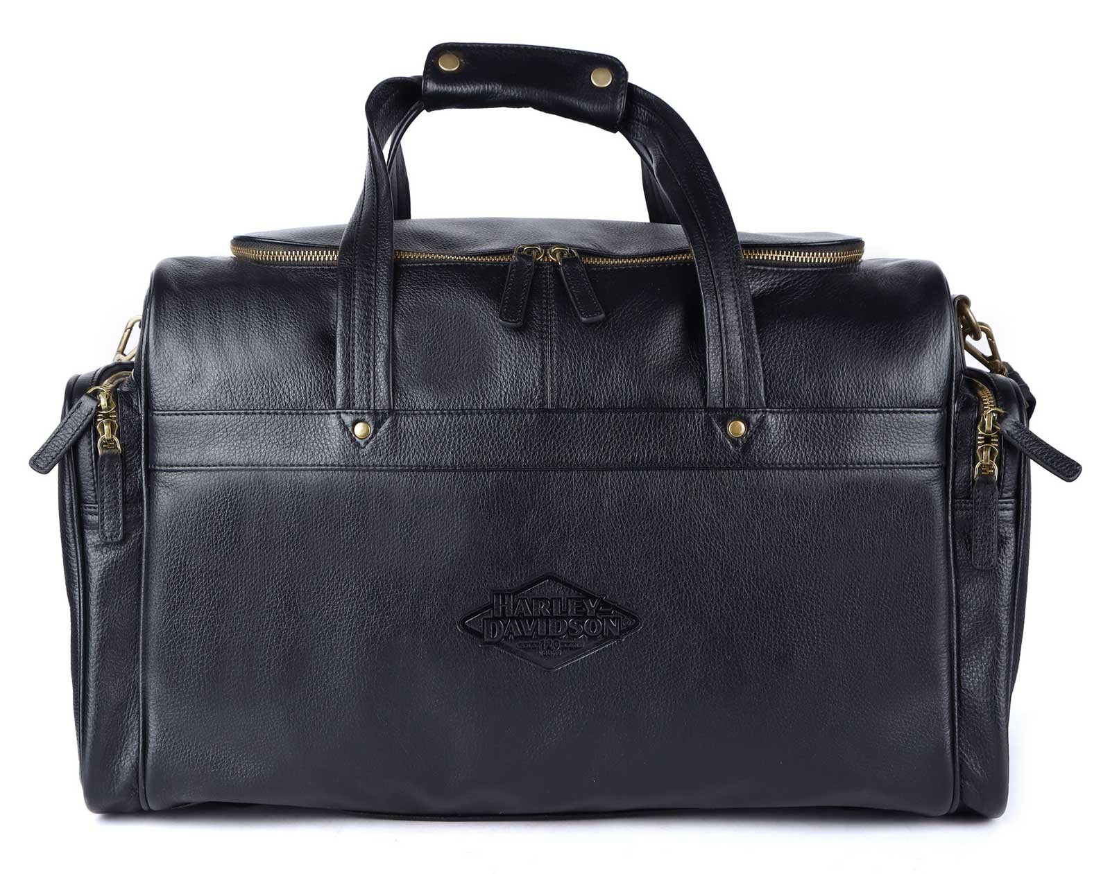 Harley-Davidson Free Shipping - Harley-Davidson 120th Anniversary Embossed Logo Soft Leather Duffel Bag - Black - Free Shipping on many products plus Orders Over $99
