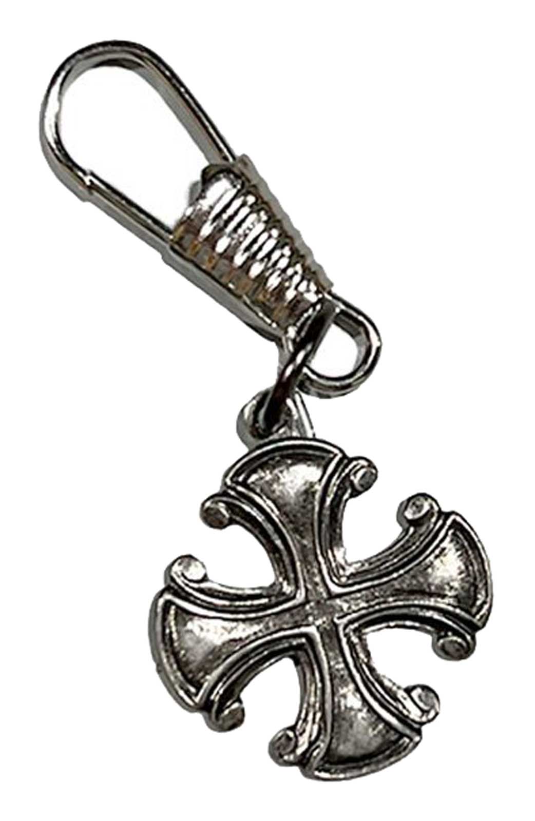 That's A Wrap Maltese Cross Zipper Pull / Key Chain - Silver Chrome Plated - Wisconsin Harley-Davidson