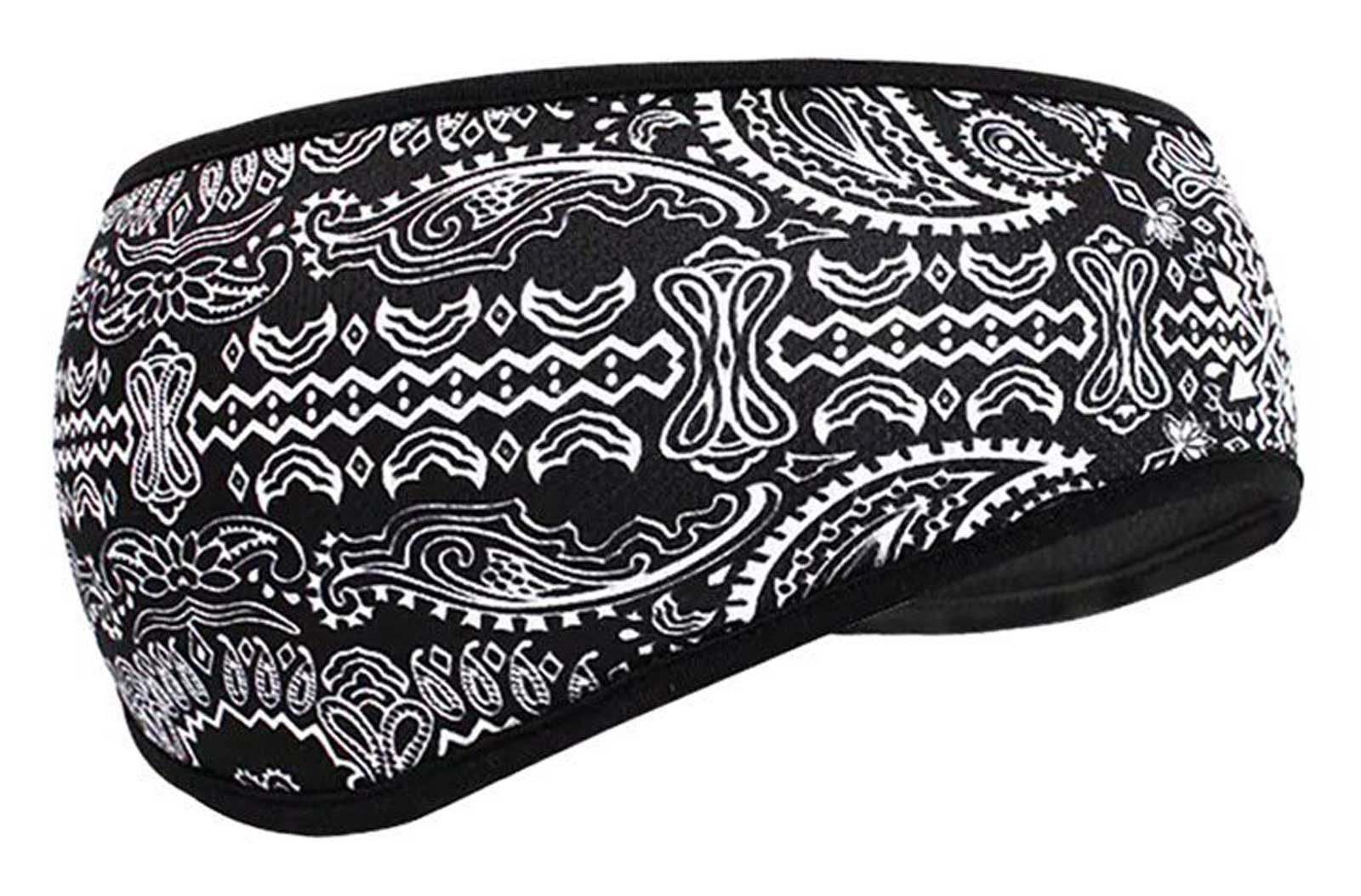 That's A Wrap Unisex Tribal Paisley Micro-Fleece Lightweight Headband - Black - Wisconsin Harley-Davidson