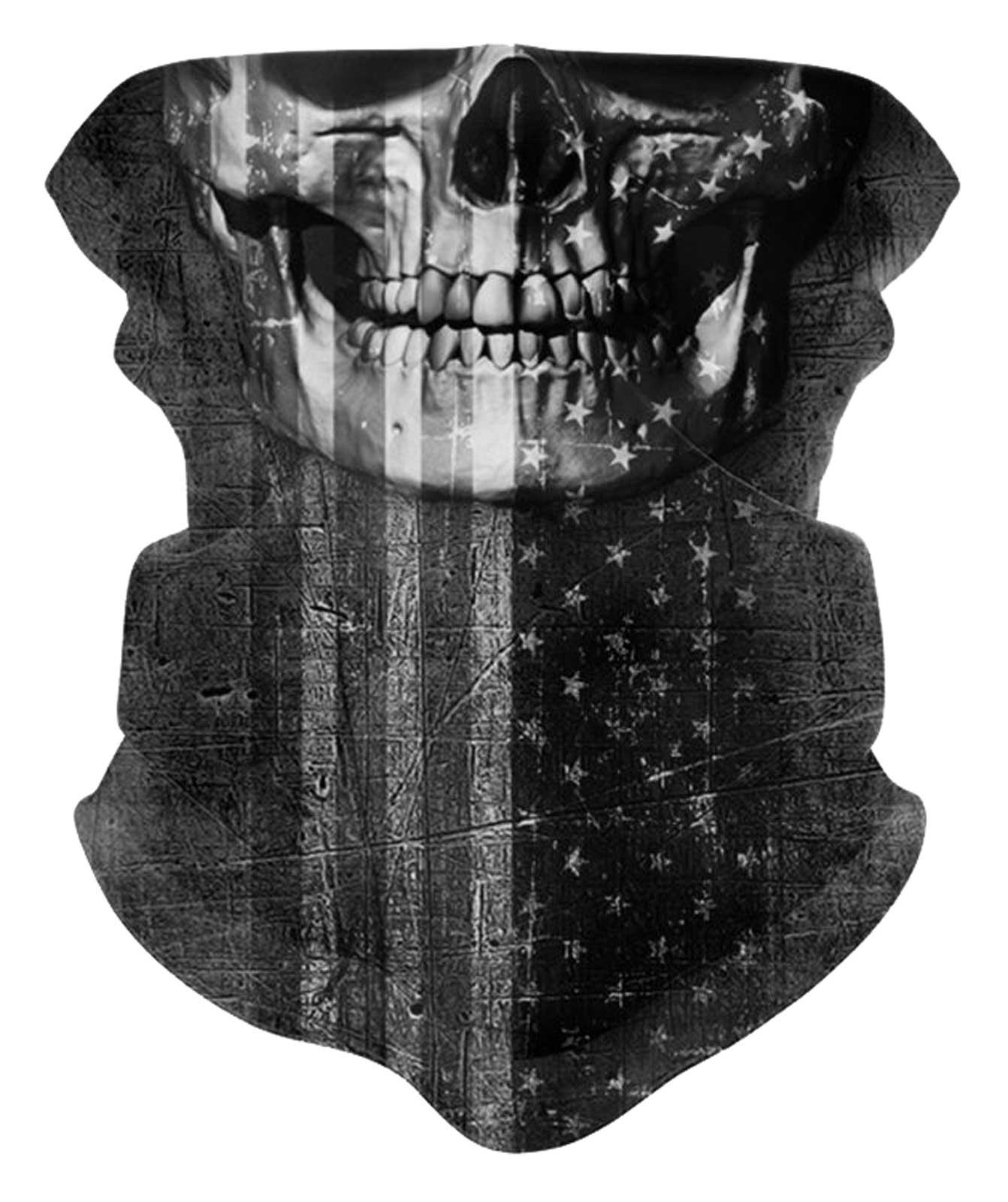 That's A Wrap Unisex Performance Patriotic Skull Jaw Reversible Do Band - Black - Wisconsin Harley-Davidson