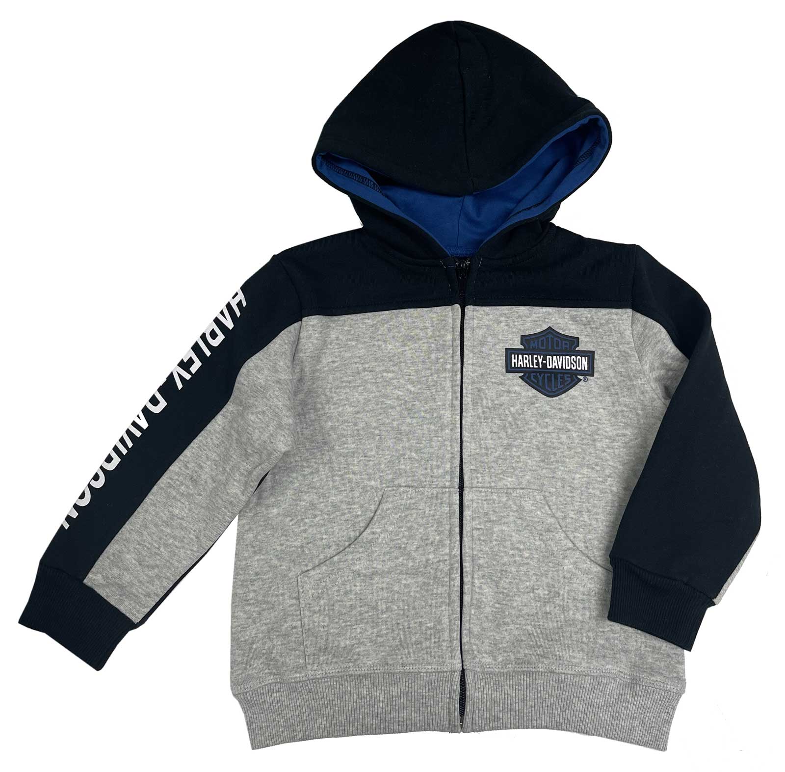 Harley-Davidson Little Boys' Bar & Shield Fleece Zip-Up Toddler Hoodie - Wisconsin Harley-Davidson