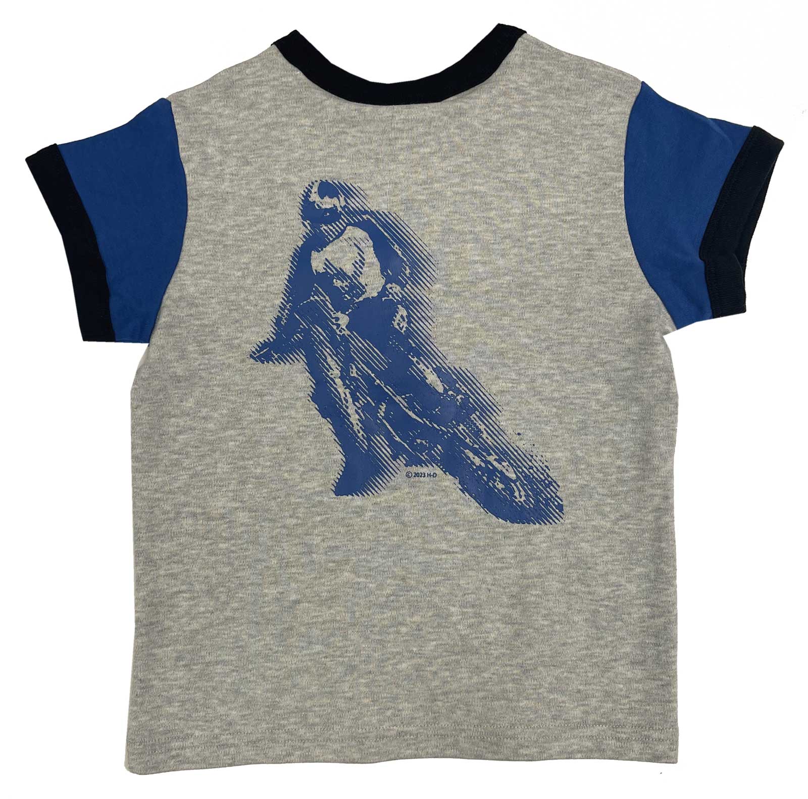 Harley-Davidson Free Shipping - Harley-Davidson Little Boys' Colorblocked Short Sleeve Knit Tee - Gray/Blue - Free Shipping on many products plus Orders Over $99