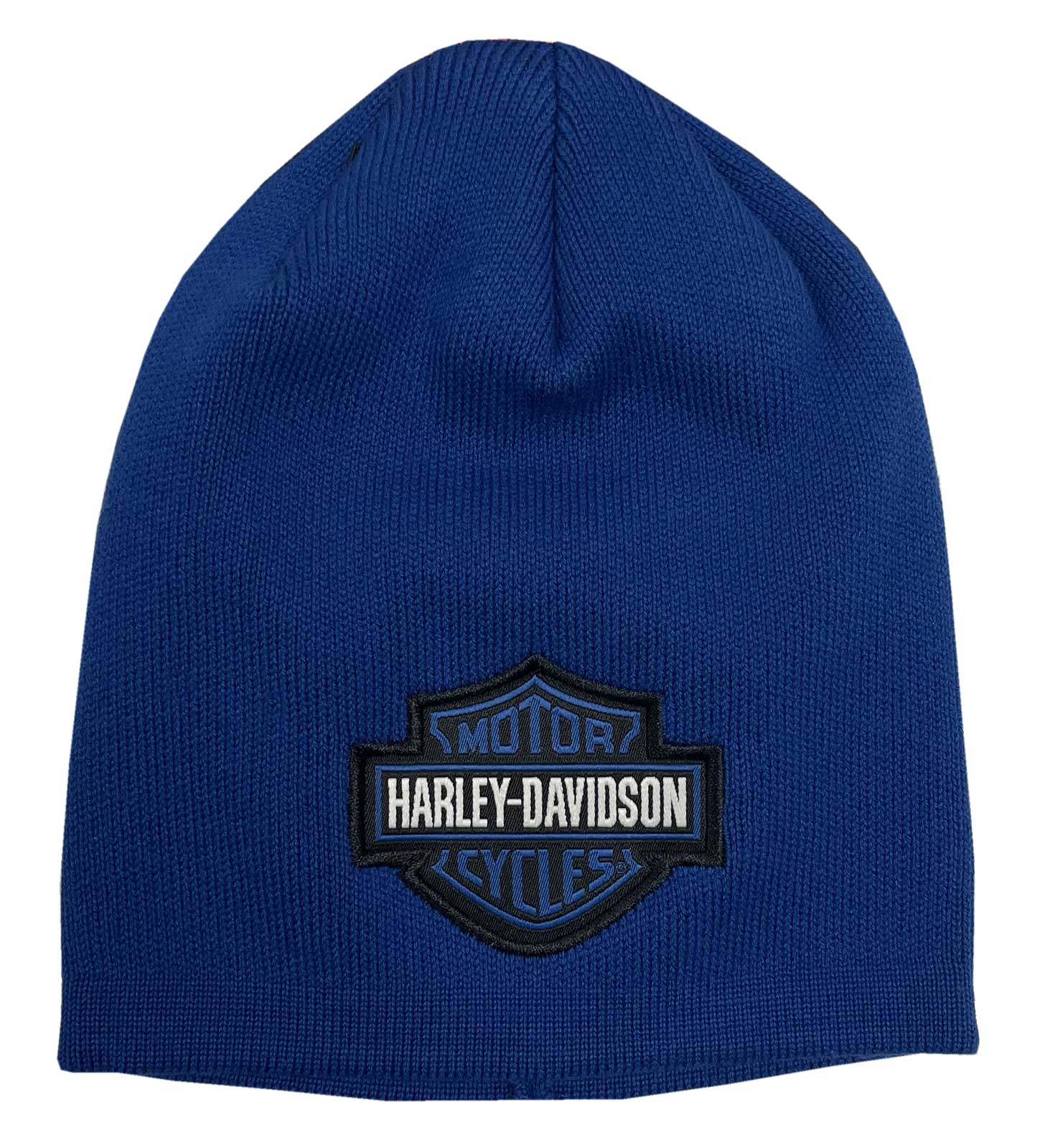 Harley-Davidson Little Boys' Bar & Shield Fine Guage Knit Beanie Cap - Blue - Wisconsin Harley-Davidson