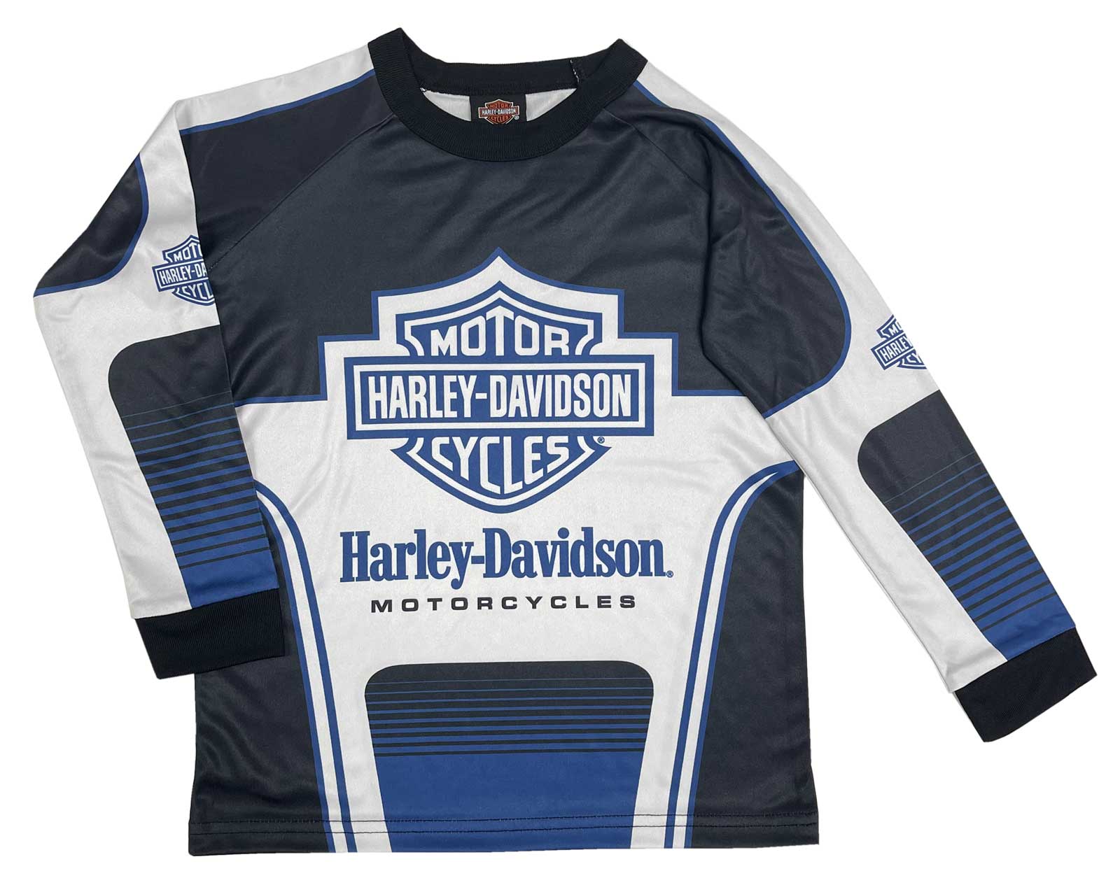 Harley-Davidson Little Boys' B&S Racer Performance Mesh Long Sleeve Top - Wisconsin Harley-Davidson