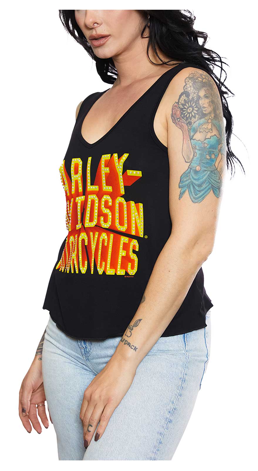 Harley-Davidson Free Shipping - Harley-Davidson Women's Embellished Retro V-Neck Sleeveless Tank Top - Black - Free Shipping on many products plus Orders Over $99
