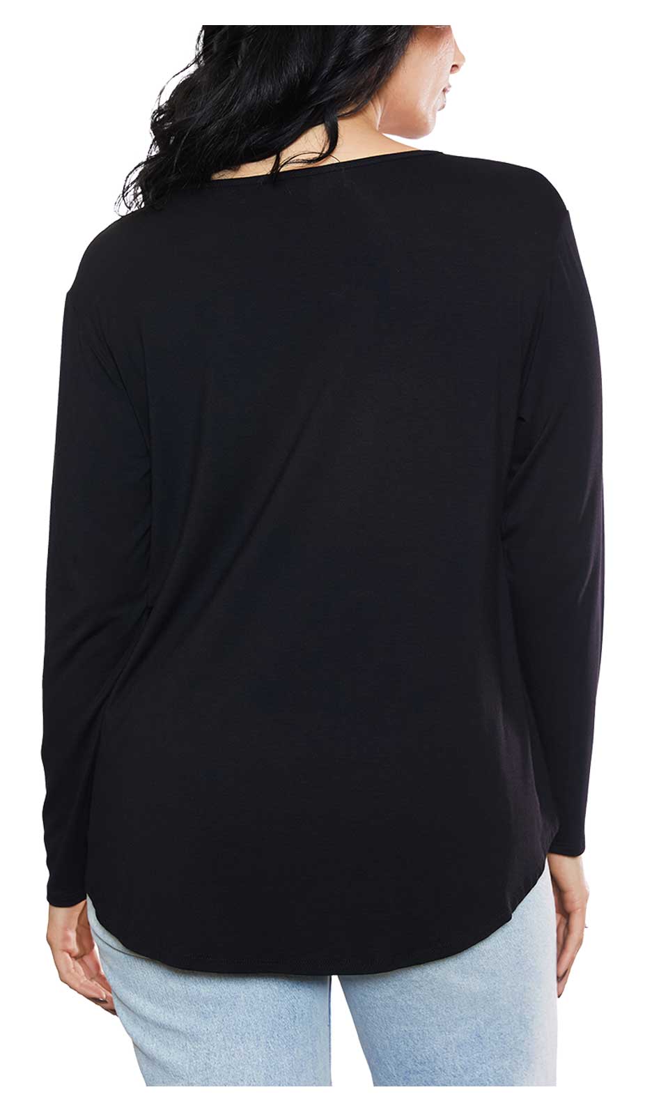 Harley-Davidson Women's Side Styles Notched High-Low Long Sleeve Shirt - Black - No Hassle Returns at Wisconsin Harley