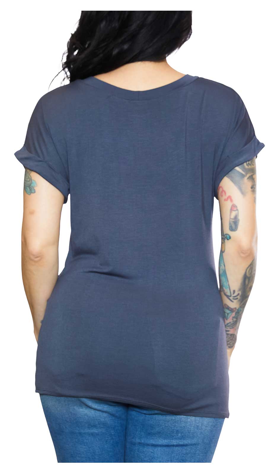 Harley-Davidson Women's Nightster Fold-Up Short Sleeve Crew-Neck Tee - Gray - No Hassle Returns at Wisconsin Harley