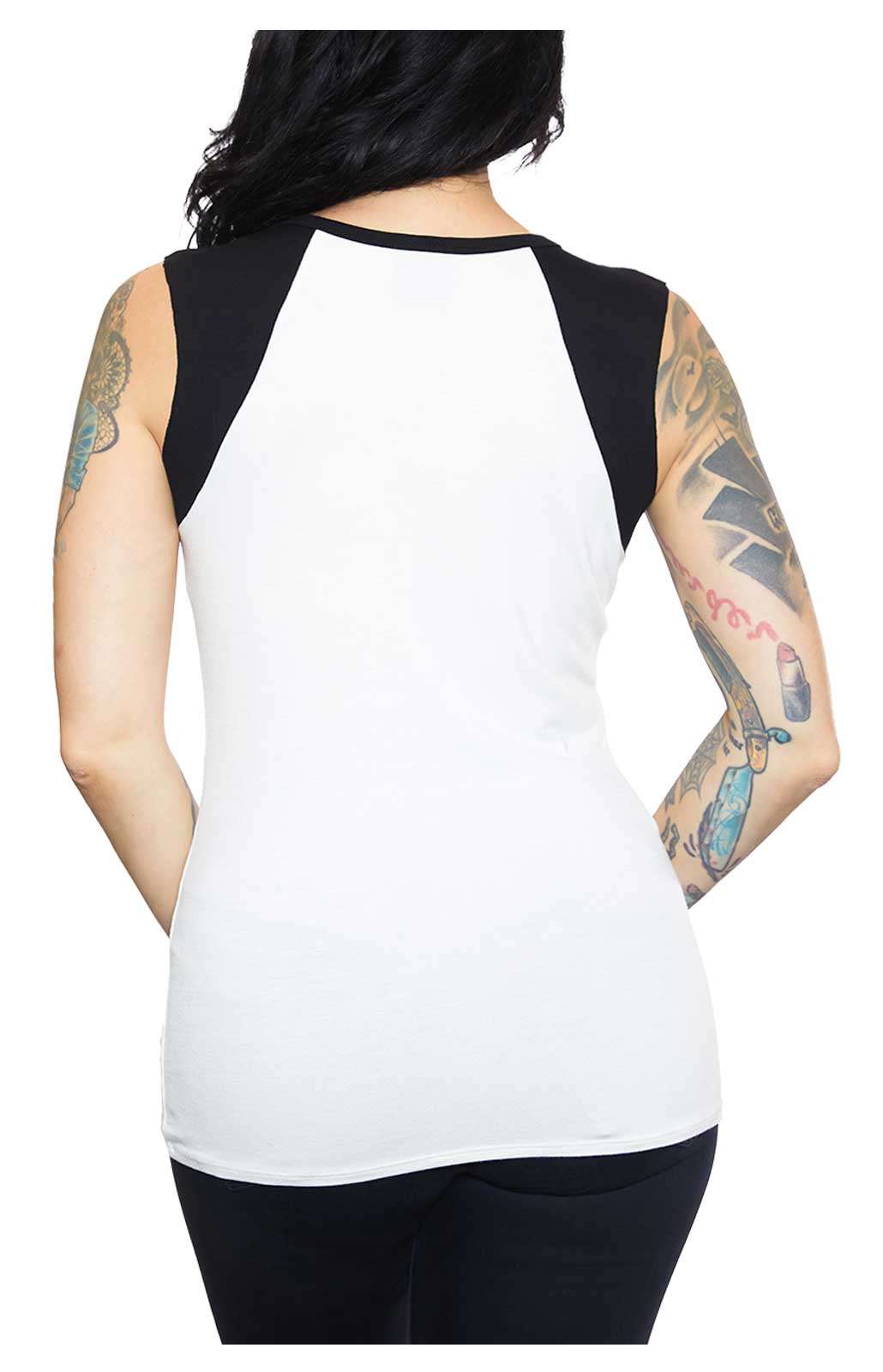 Harley-Davidson Women's Embellished Racer Colorblocked Sleeveless Tee - White - No Hassle Returns at Wisconsin Harley