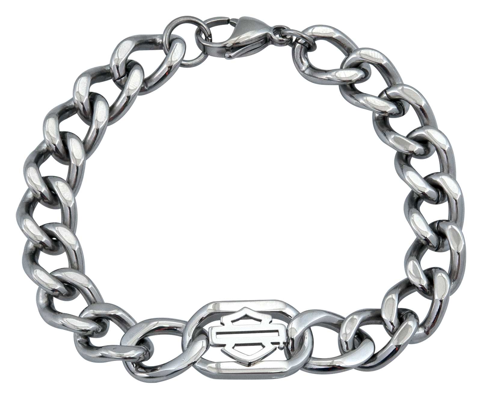 Harley-Davidson Women's Outline Bar & Shield Curblink Bracelet - Silver - Wisconsin Harley-Davidson