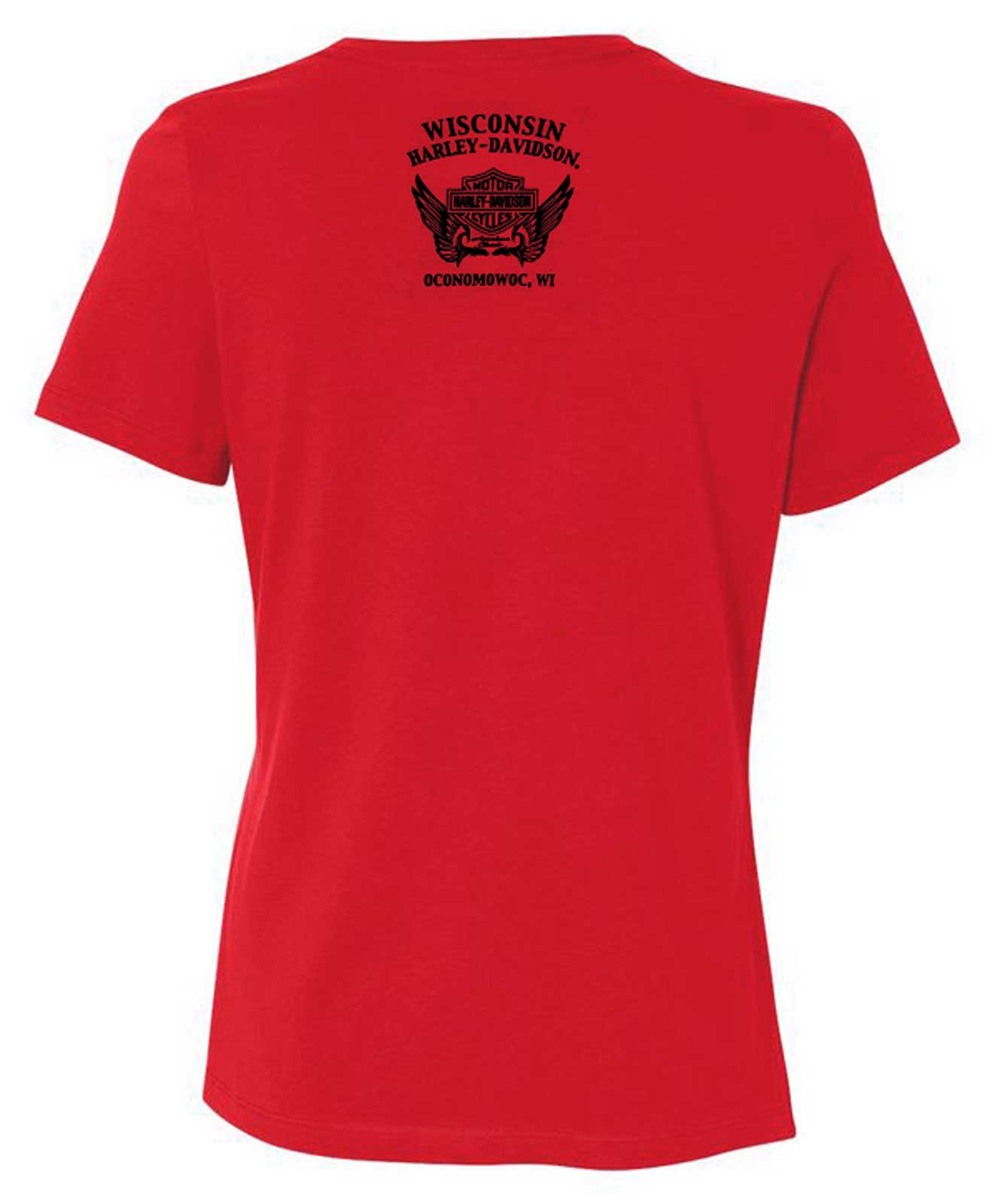 Harley-Davidson Free Shipping - Harley-Davidson Women's Bar & Shield Logo Scoop Neck Short Sleeve Tee - Red - Free Shipping on many products plus Orders Over $99