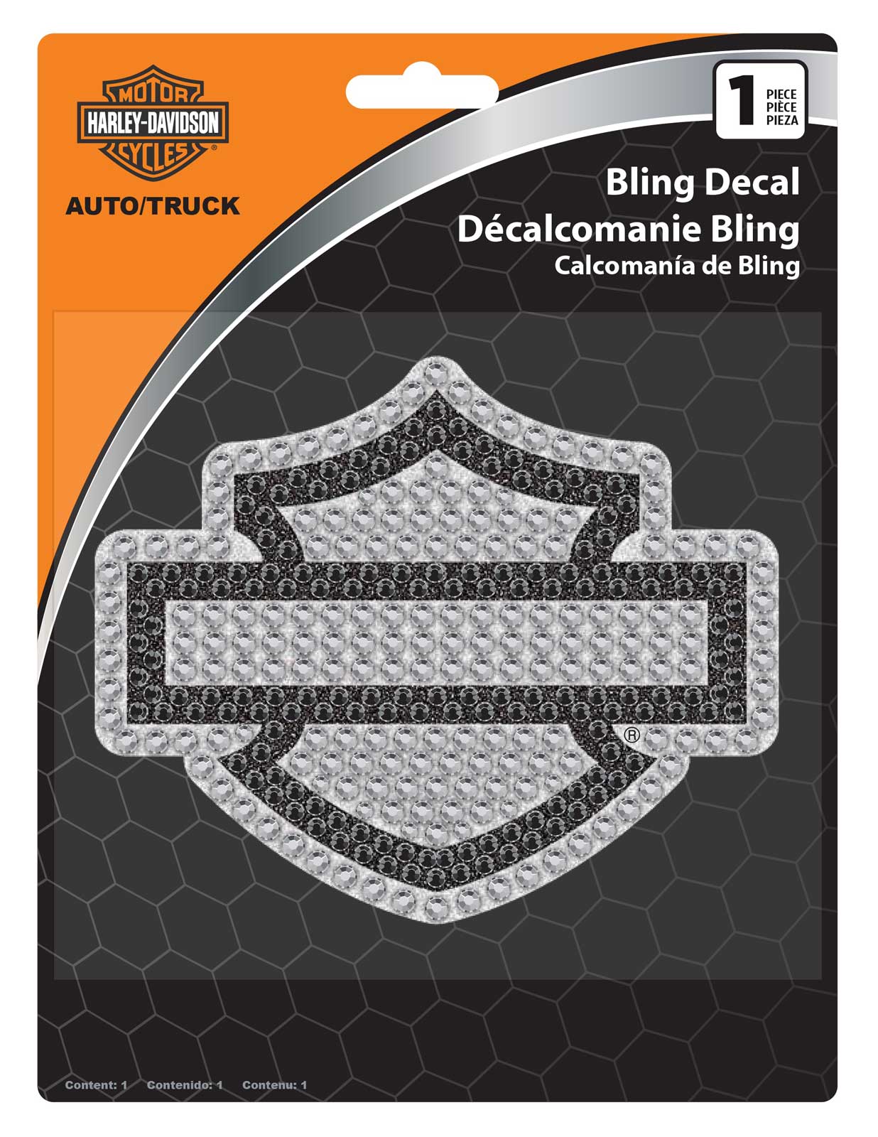 Harley-Davidson Bling Silhouette Bar & Shield Logo Decal - Silver - 6 x 8 in. - Wisconsin Harley-Davidson