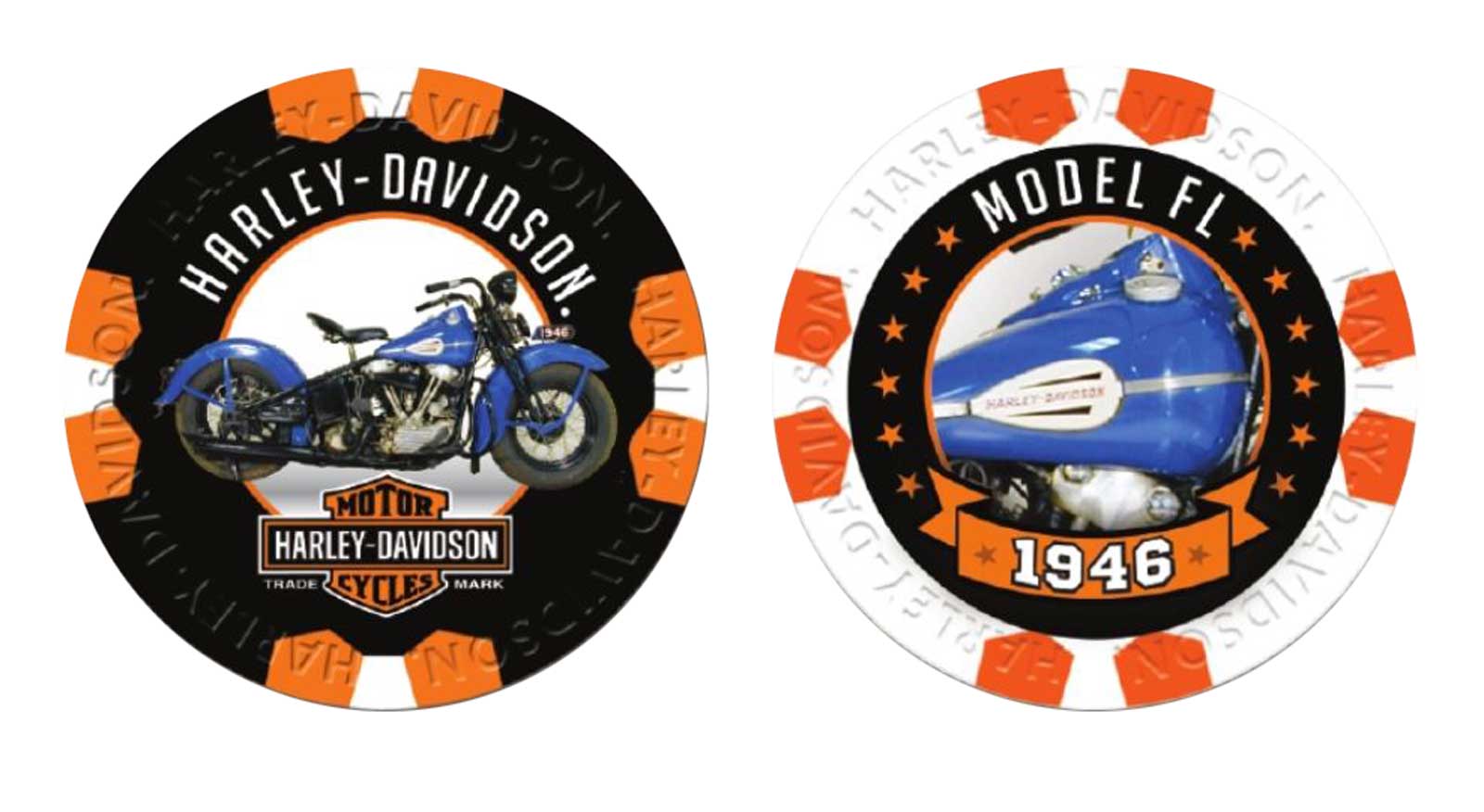Harley-Davidson Vintage Series 10 - 1946 Model FL Collectible Poker Chips - Wisconsin Harley-Davidson