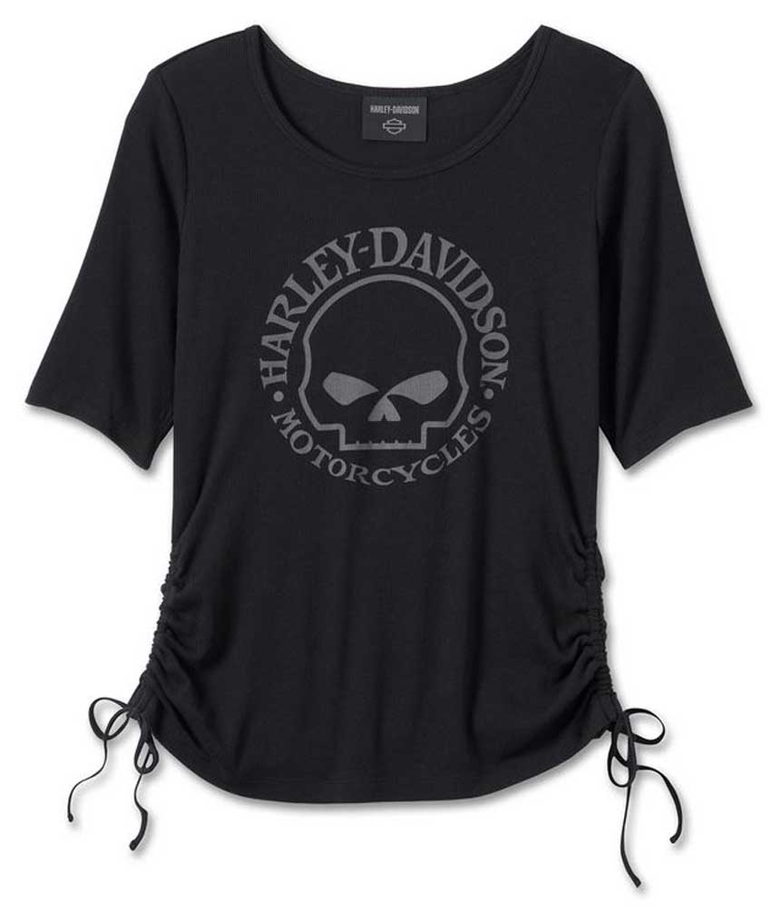 Harley-Davidson Women's Willie G Skull Tie Knit Short Sleeve Top 99059-24VW - Wisconsin Harley-Davidson
