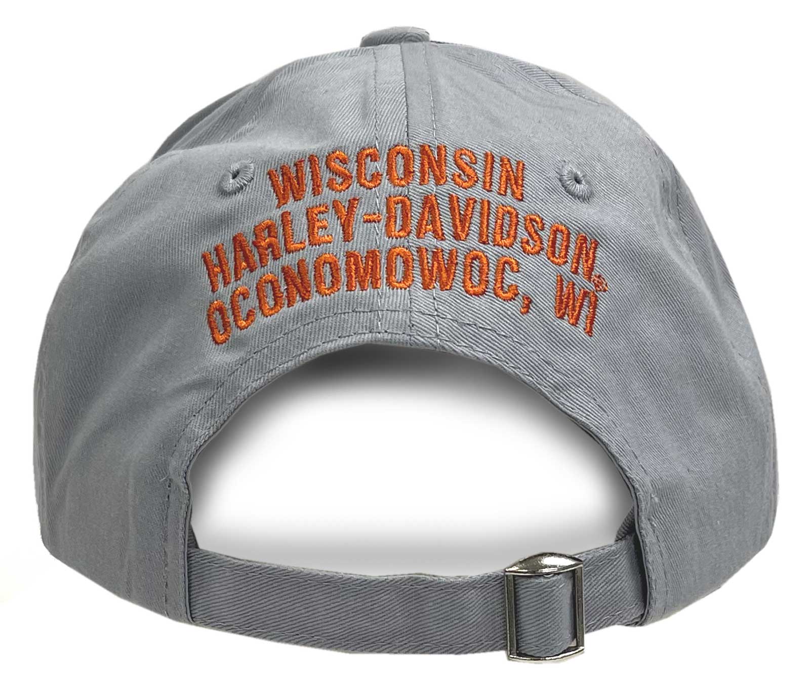 【GRAVER】24SS★ Baseball Logo Embroidery Stripe Collar Knit Harley-Davidson® Women's Cursive Curved Bill Slide Buckle