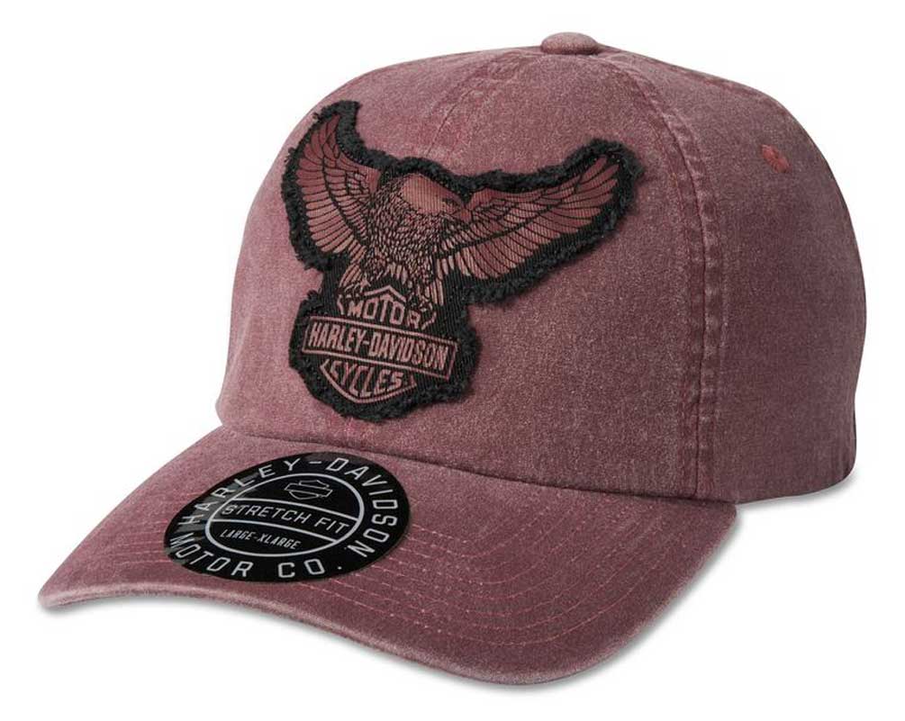 Harley-Davidson Men's Embroidered Eagle Stretch Baseball Cap - Brown 97788-23VM - Wisconsin Harley-Davidson