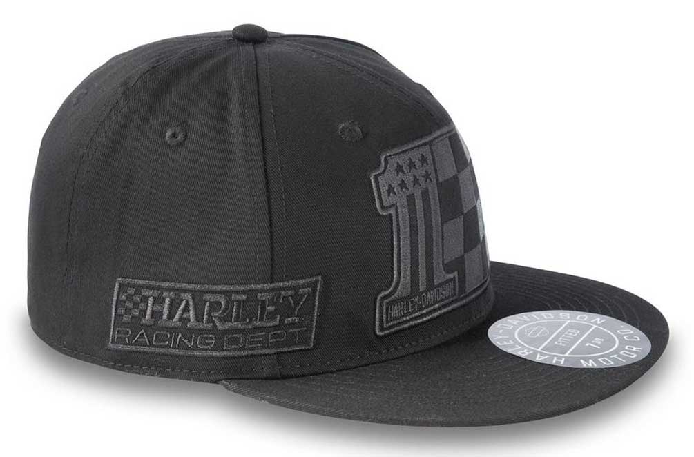 Harley-Davidson Men's Racer Victory Fitted Baseball Cap - Black 97606-24VM - No Hassle Returns at Wisconsin Harley