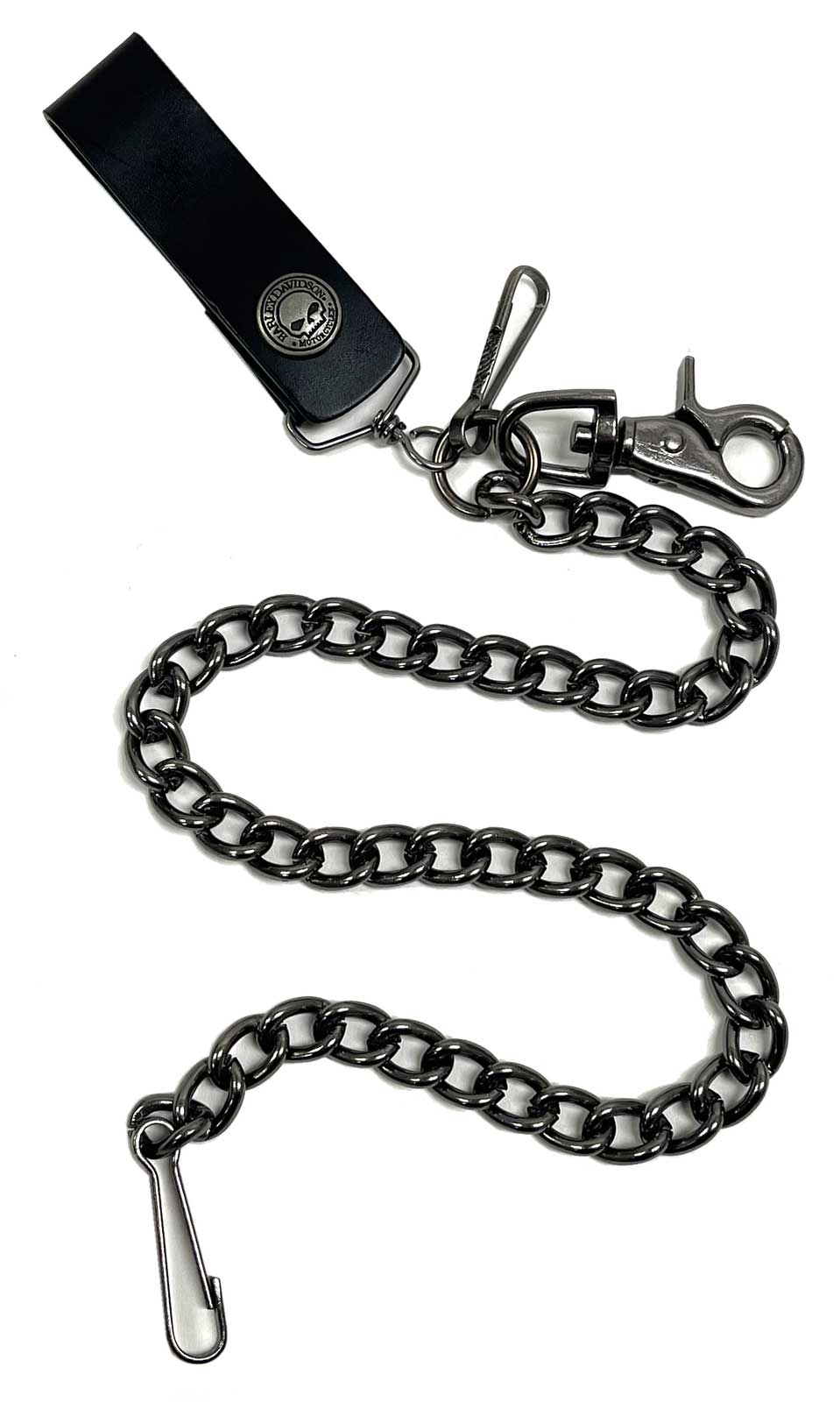 Harley-Davidson® Men's Willie G Skull 18 in Wallet Chain, Dark Finish