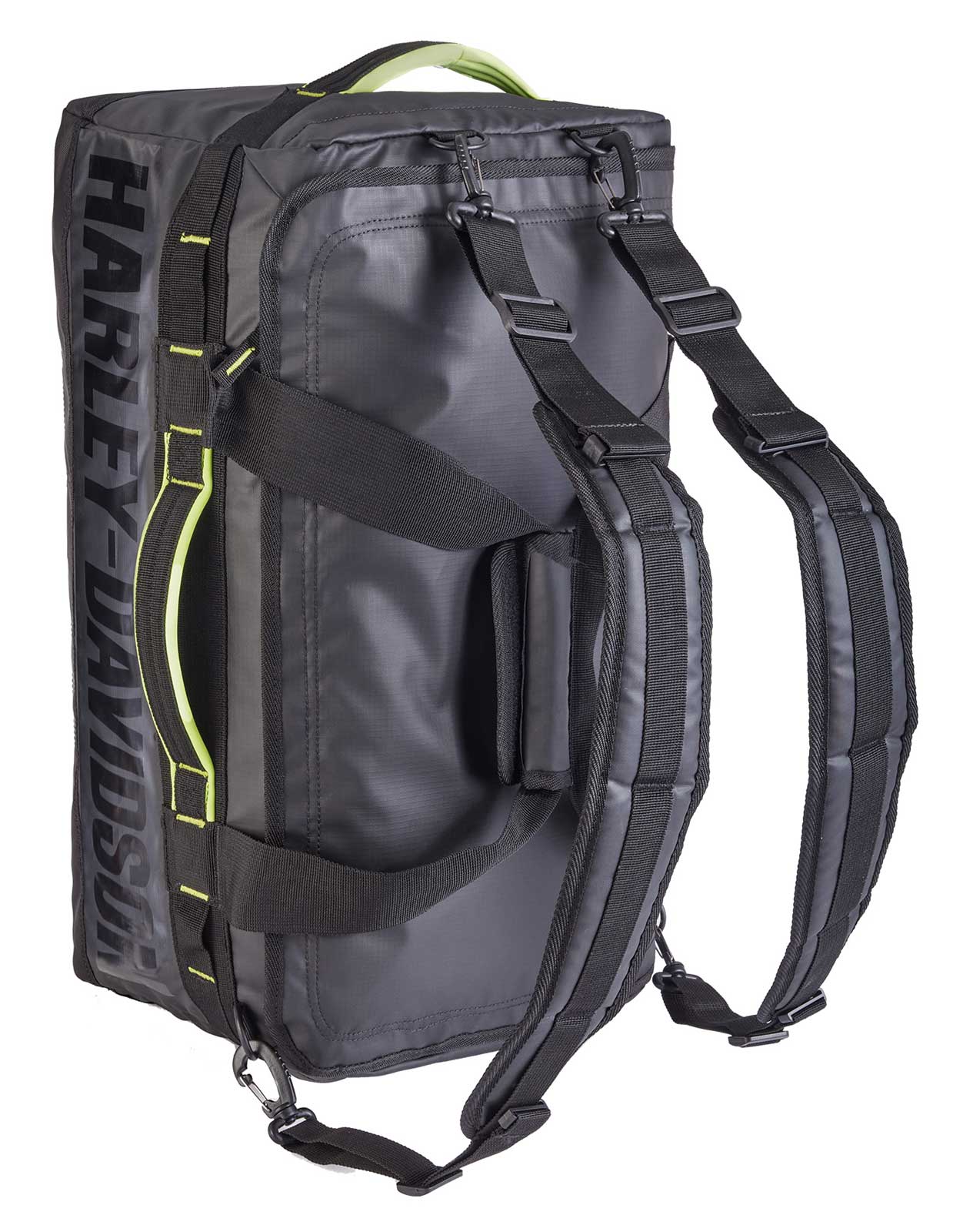 Harley-Davidson Nomad Water-Resistant Polyester Duffel Bag - Black/Lime - No Hassle Returns at Wisconsin Harley