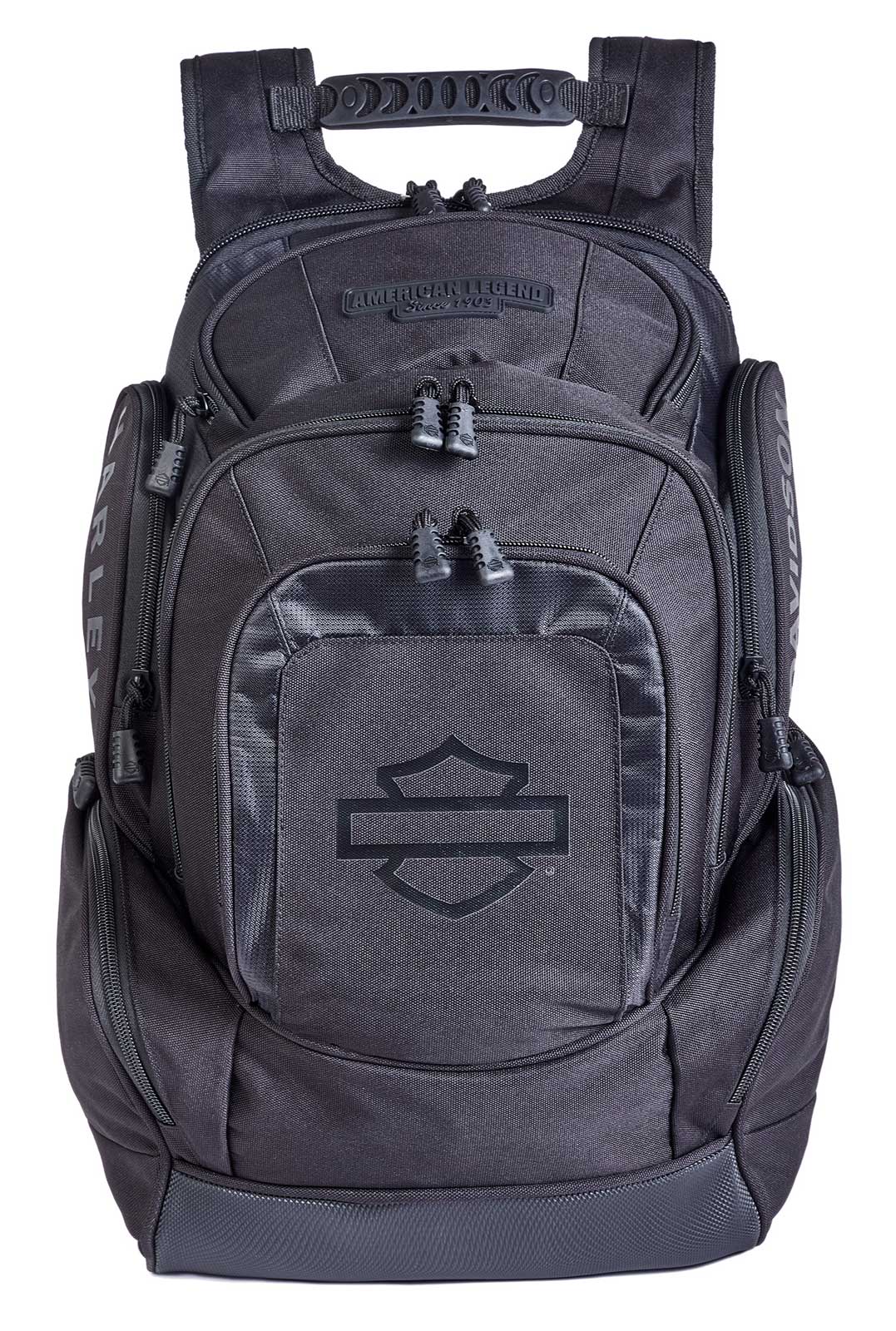 Harley-Davidson Rubber Bar & Shield Legend Rugged Polyester Backpack - Black - Wisconsin Harley-Davidson