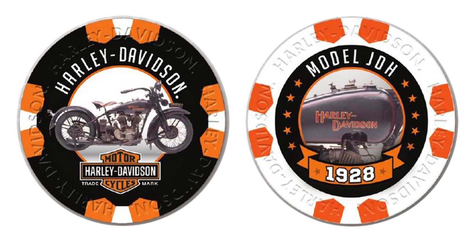 Harley-Davidson Vintage Series 6 - 1928 Model JDH Collectible Poker Chips - Wisconsin Harley-Davidson