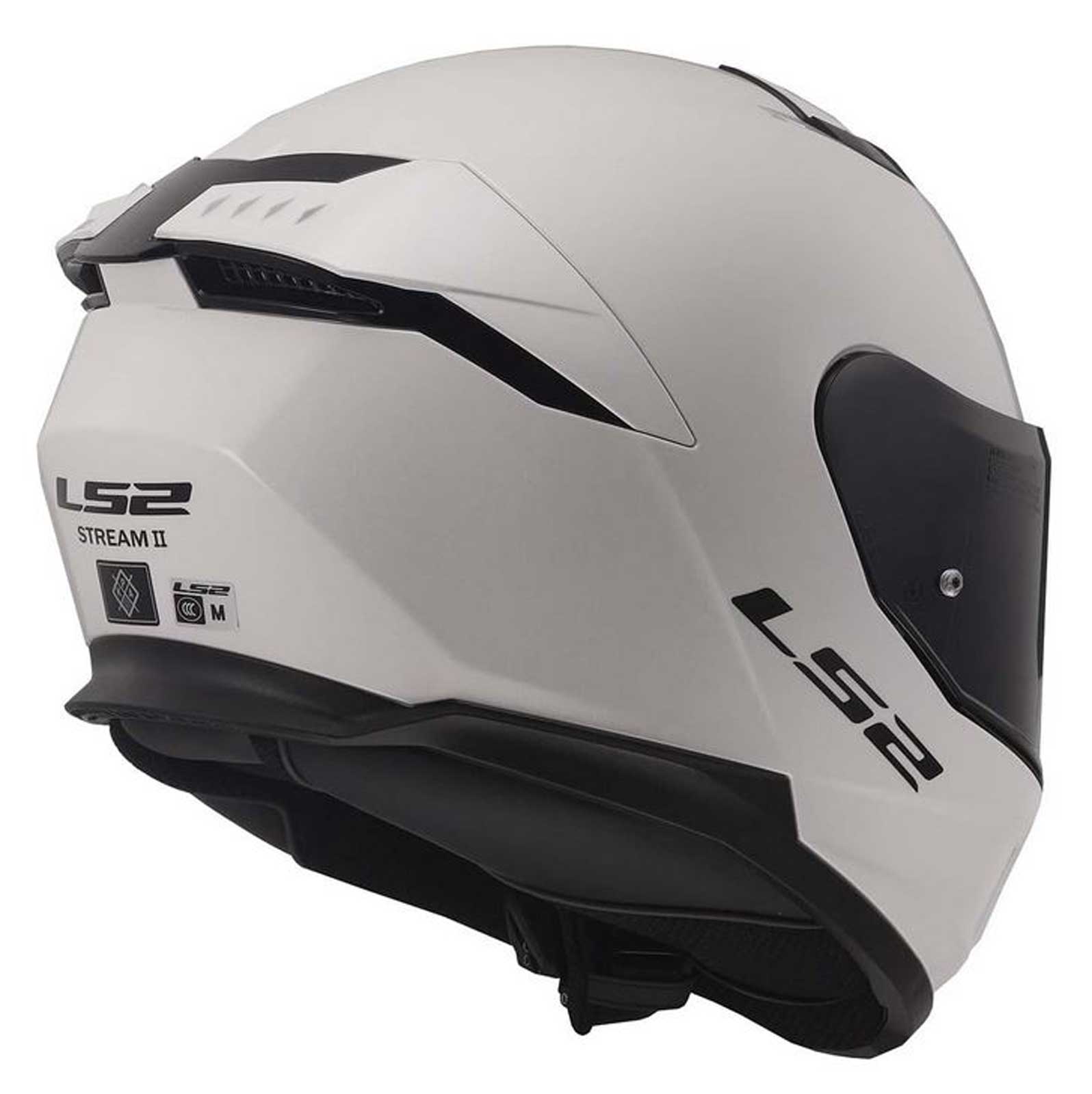LS2 Helmets Stream II Solid Full Face Motorcycle Helmet - Pearl White - No Hassle Returns at Wisconsin Harley