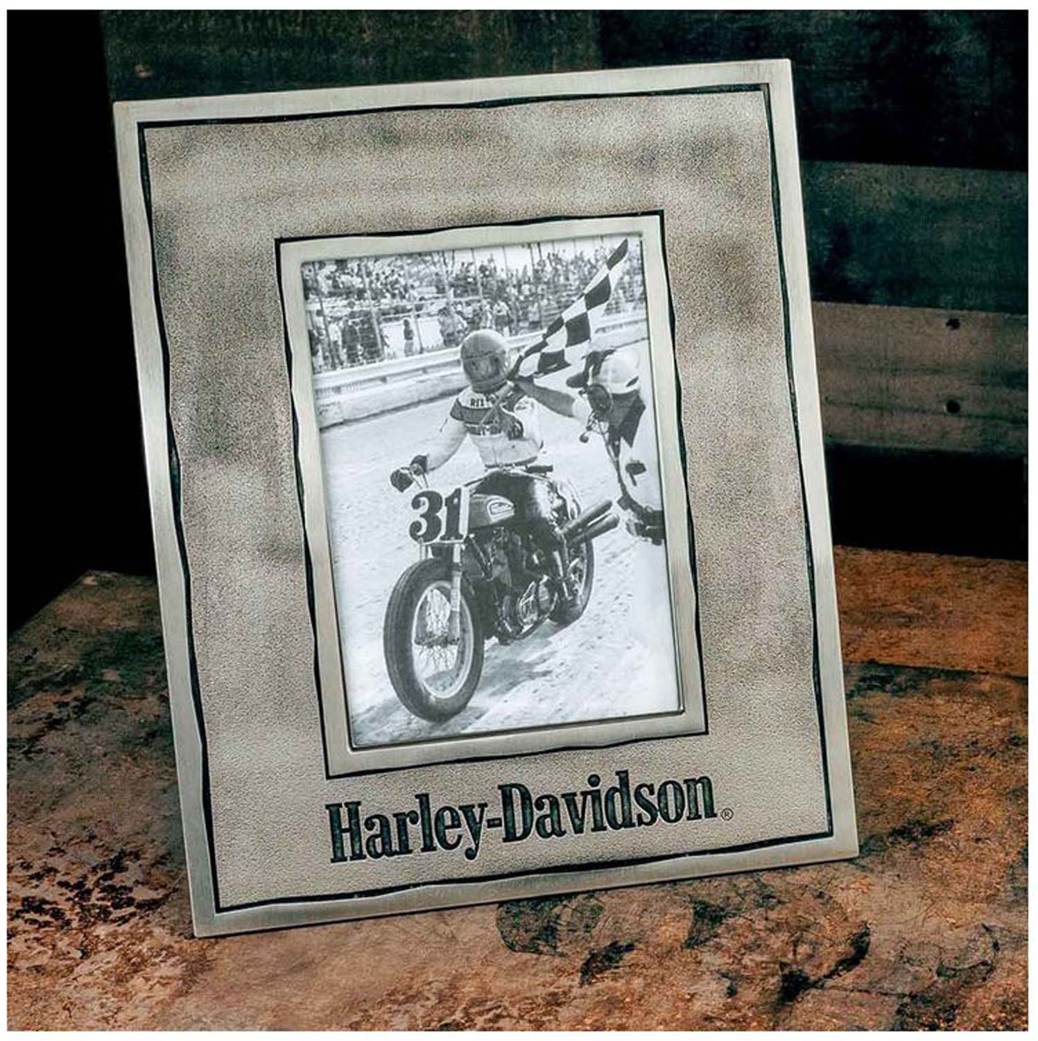 Harley-Davidson Metal Picture Frame, Photo Frame Holds 4 x 6 or 5 x 7 Photo - No Hassle Returns at Wisconsin Harley
