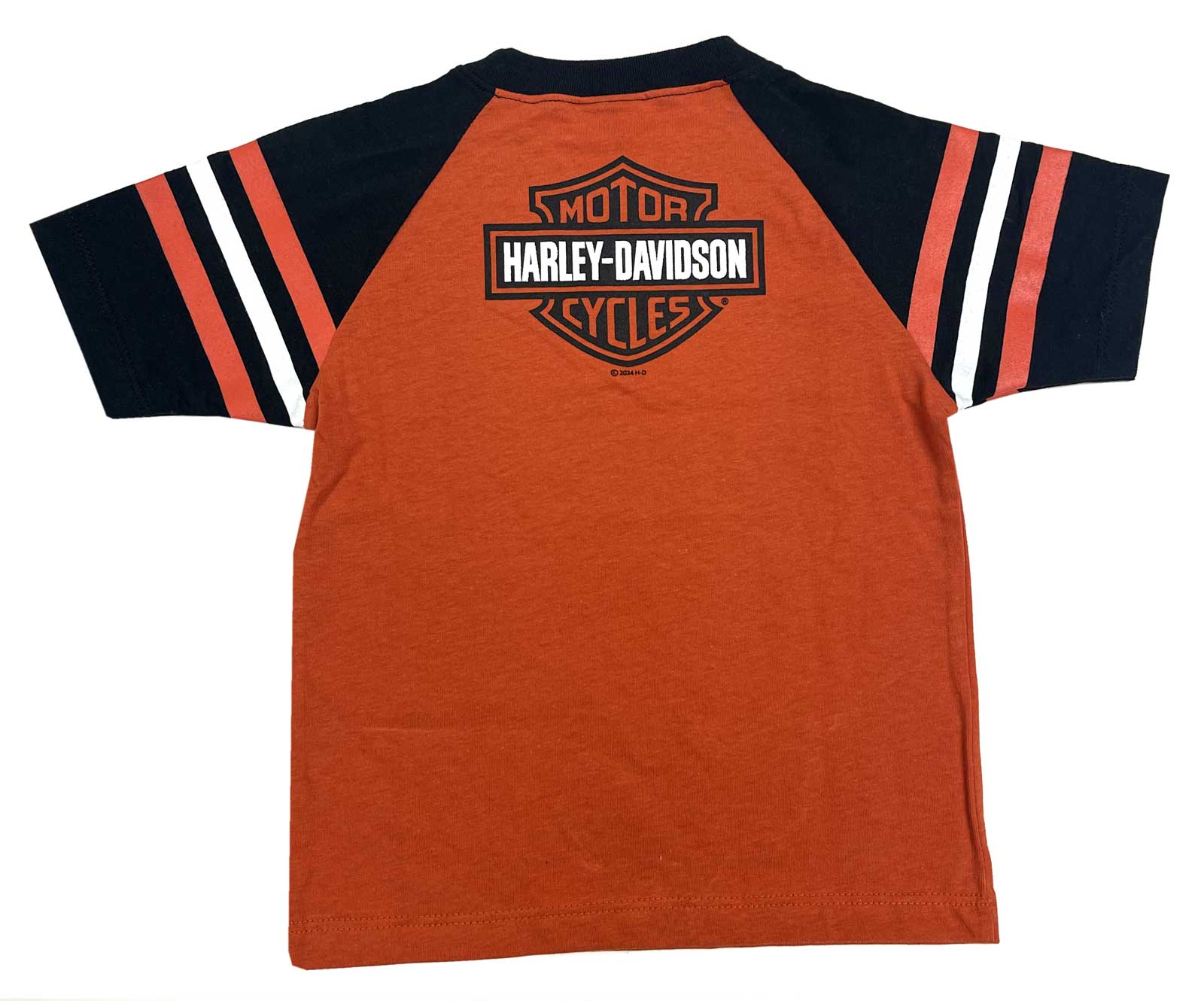 Harley-Davidson Free Shipping - Harley-Davidson Little Boys' Knit Raglan Short Sleeve Toddler Tee - Orange - Free Shipping on many products plus Orders Over $99