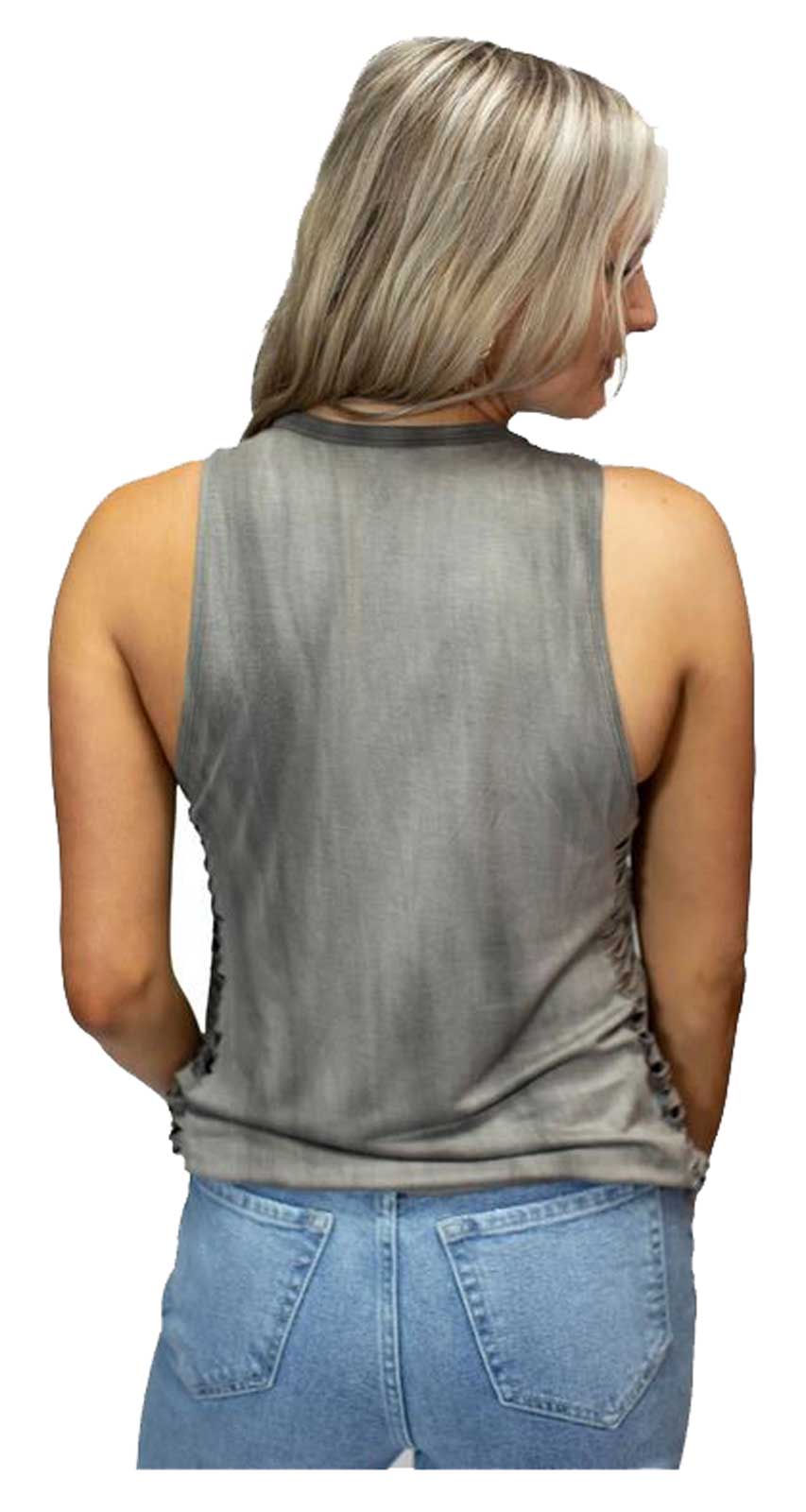 Harley-Davidson Free Shipping - Liberty Wear Women's Embellished American Rider Sleeveless Tank Top - Gray - Free Shipping on many products plus Orders Over $99