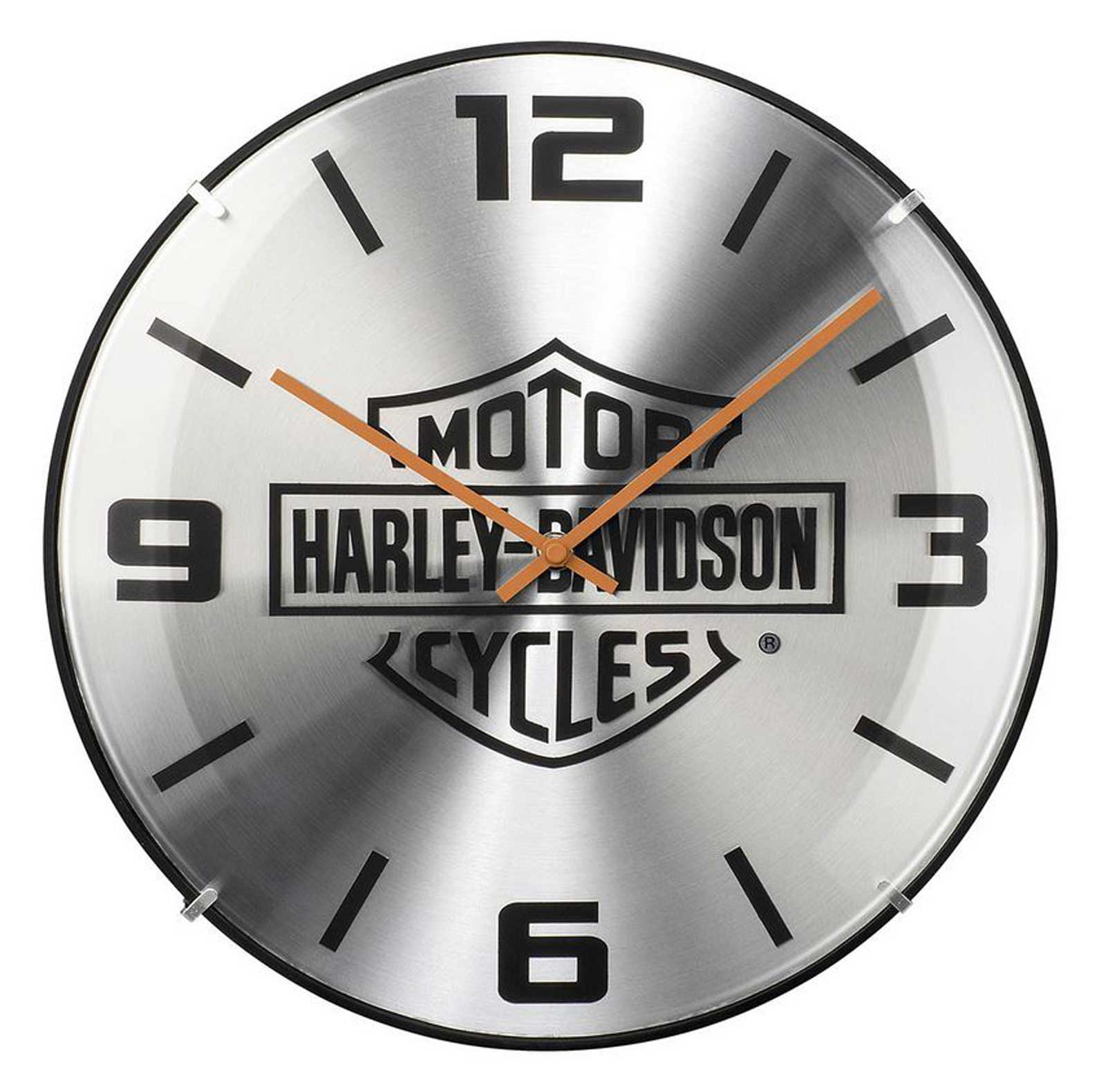 Harley-Davidsonの時計 Harley-Davidson® Embossed Bar & Shield Dome Metal Clock, 14 inch