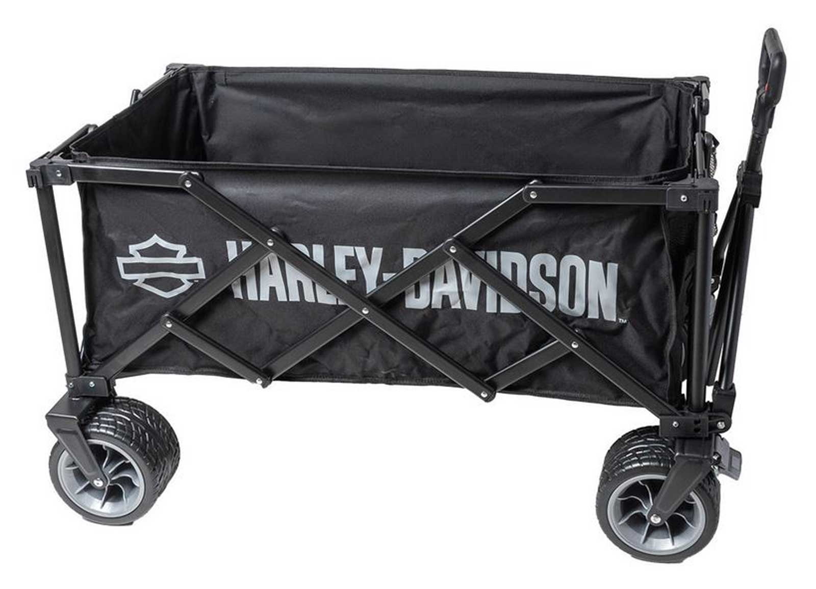 Harley-Davidson Open Bar & Shield Collapsible Wagon w/ Storage Bag - Black - Wisconsin Harley-Davidson
