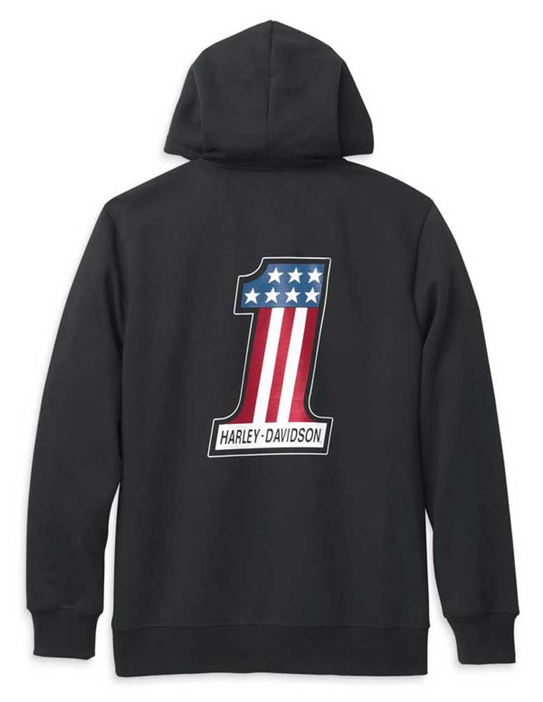 Harley-Davidson Free Shipping - Harley-Davidson Men's #1 Race Graphic Zip Front Hoodie - Black 99120-22VM - Free Shipping on many products plus Orders Over $99