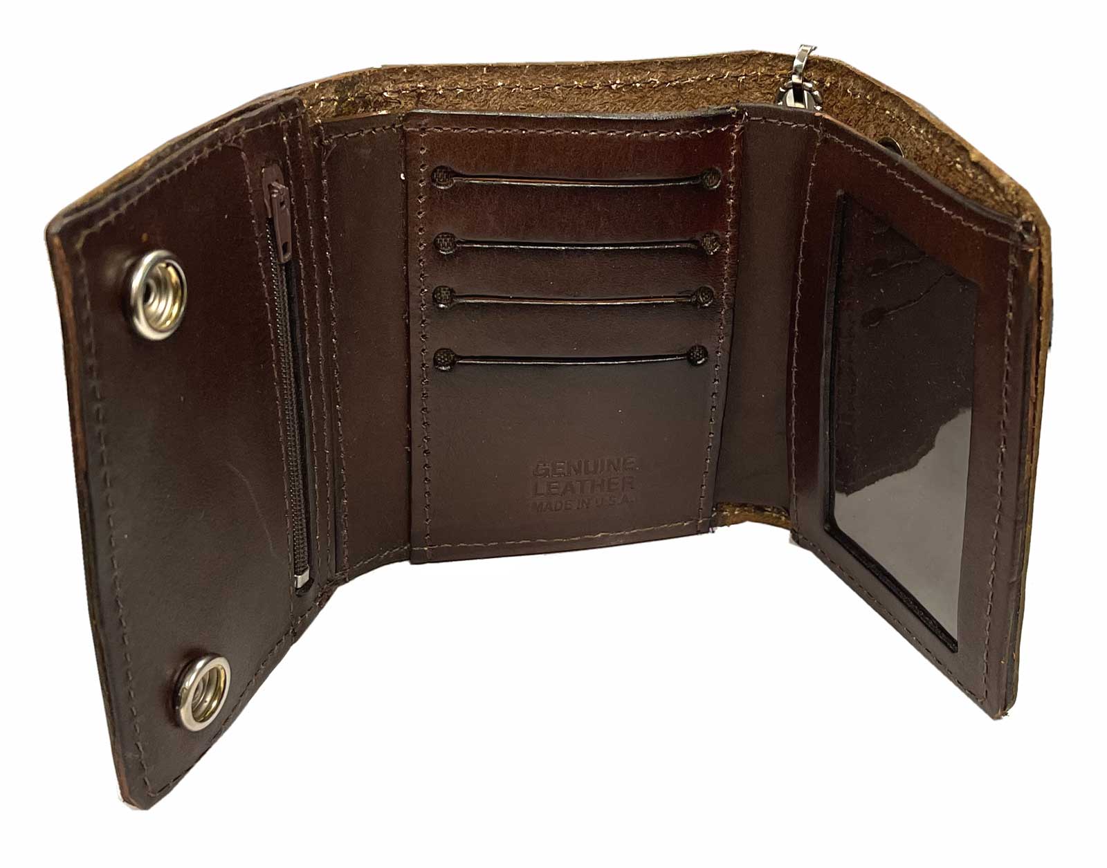 Biker Bifold Chain Wallet- Crazy Horse Buffalo Leather – Stonestreet Leather