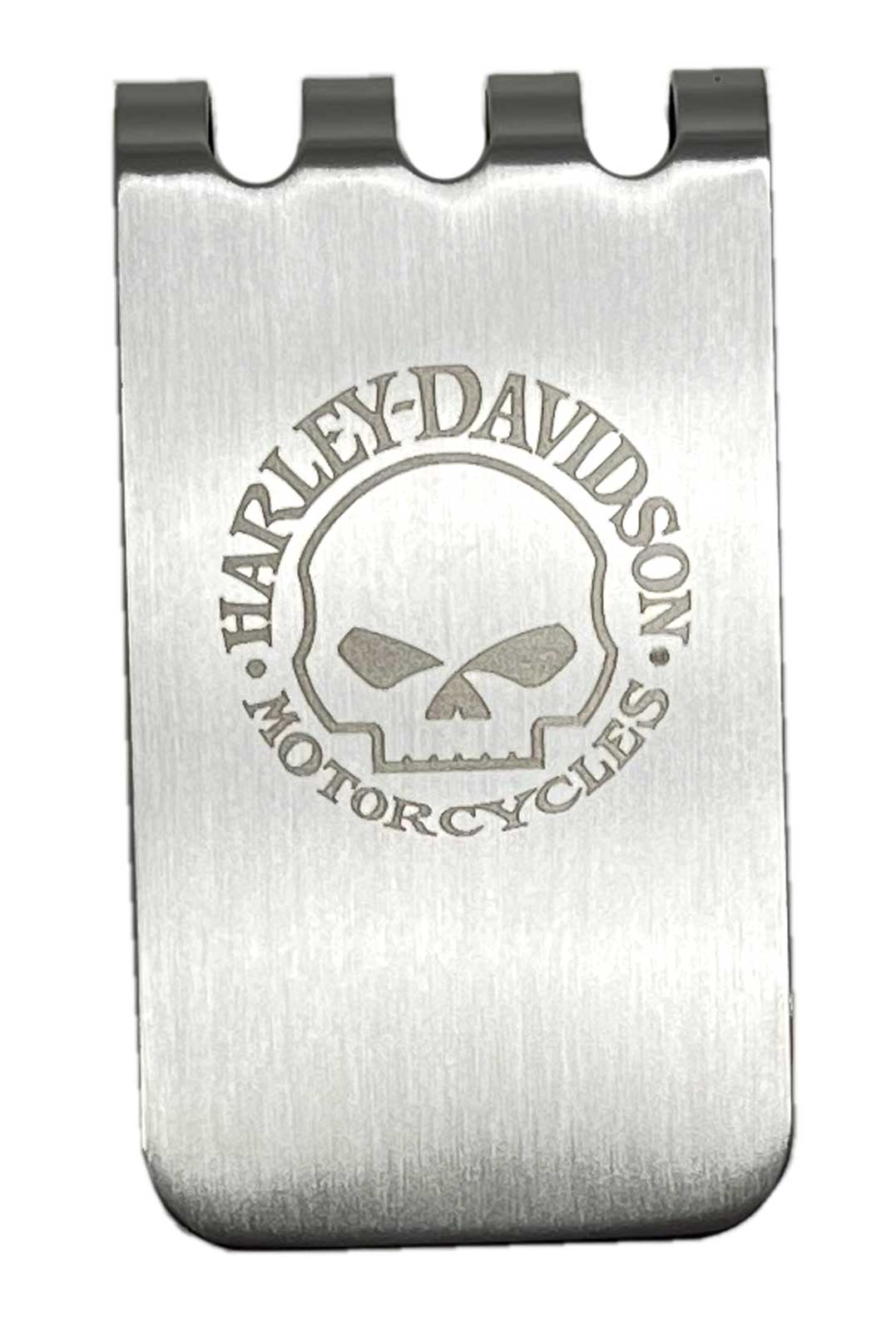 Harley-Davidson Men's Willie G Skull Money Clip - Brushed Nickel Finish - Wisconsin Harley-Davidson