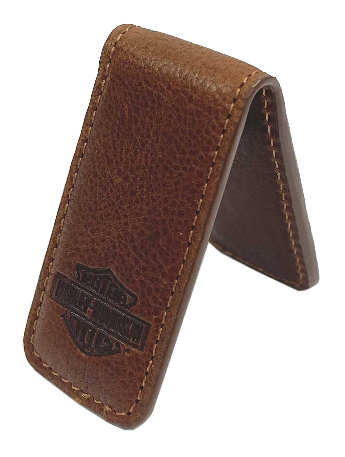 Harley-Davidson Free Shipping - Harley-Davidson Men's Bar & Shield Leather Magnetic Money Clip - Yellow Brown - Free Shipping on many products plus Orders Over $99
