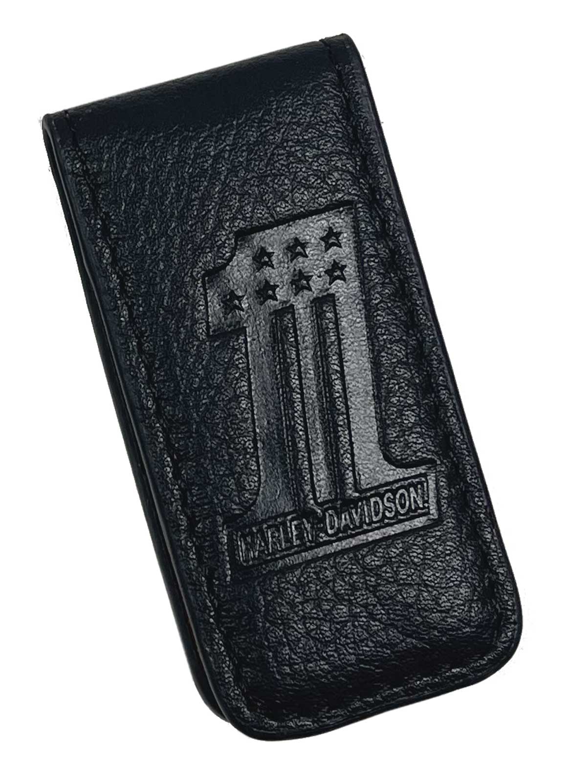 Harley-Davidson® Men's #1 Logo Leather Magnetic Money Clip - Solid