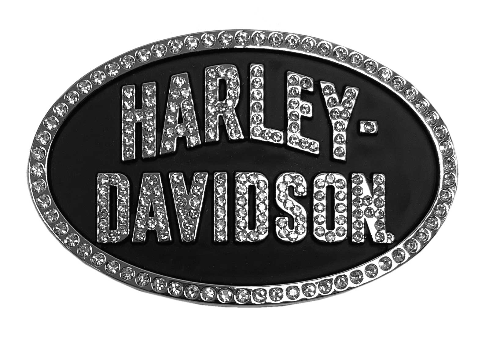 Harley-Davidson Women's Oval Embellished Belt Buckle - Antique Nickle Finish - Wisconsin Harley-Davidson