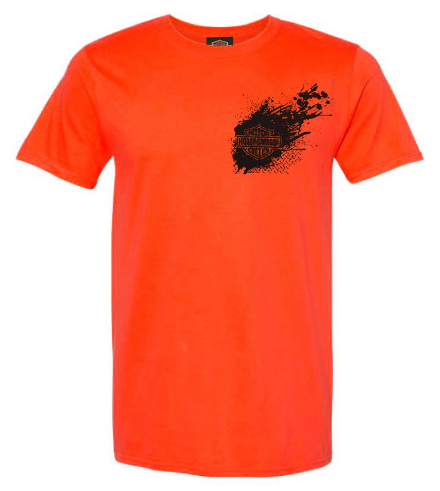 Harley-Davidson Men's Dirty Tracks Bar & Shield Cotton Tee Shirt, Orange - Wisconsin Harley-Davidson