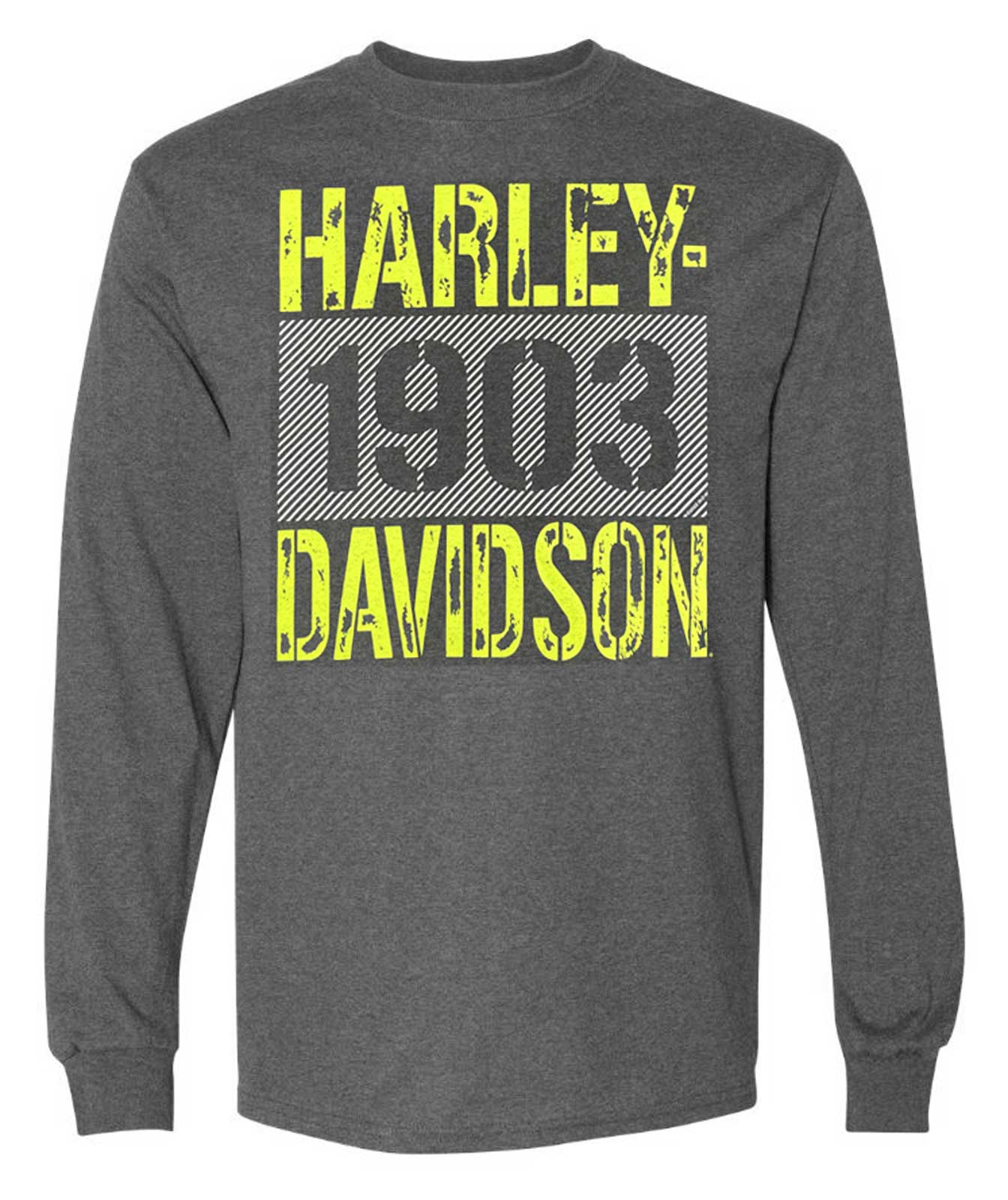 Harley-Davidson Men's Negative H-D 1903 Distressed Logo Long Sleeve Shirt, Gray - Wisconsin Harley-Davidson