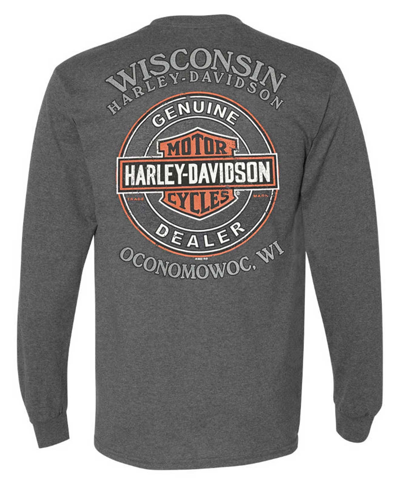Harley-Davidson Free Shipping - Harley-Davidson Men's Negative H-D 1903 Distressed Logo Long Sleeve Shirt, Gray - Free Shipping on many products plus Orders Over $99