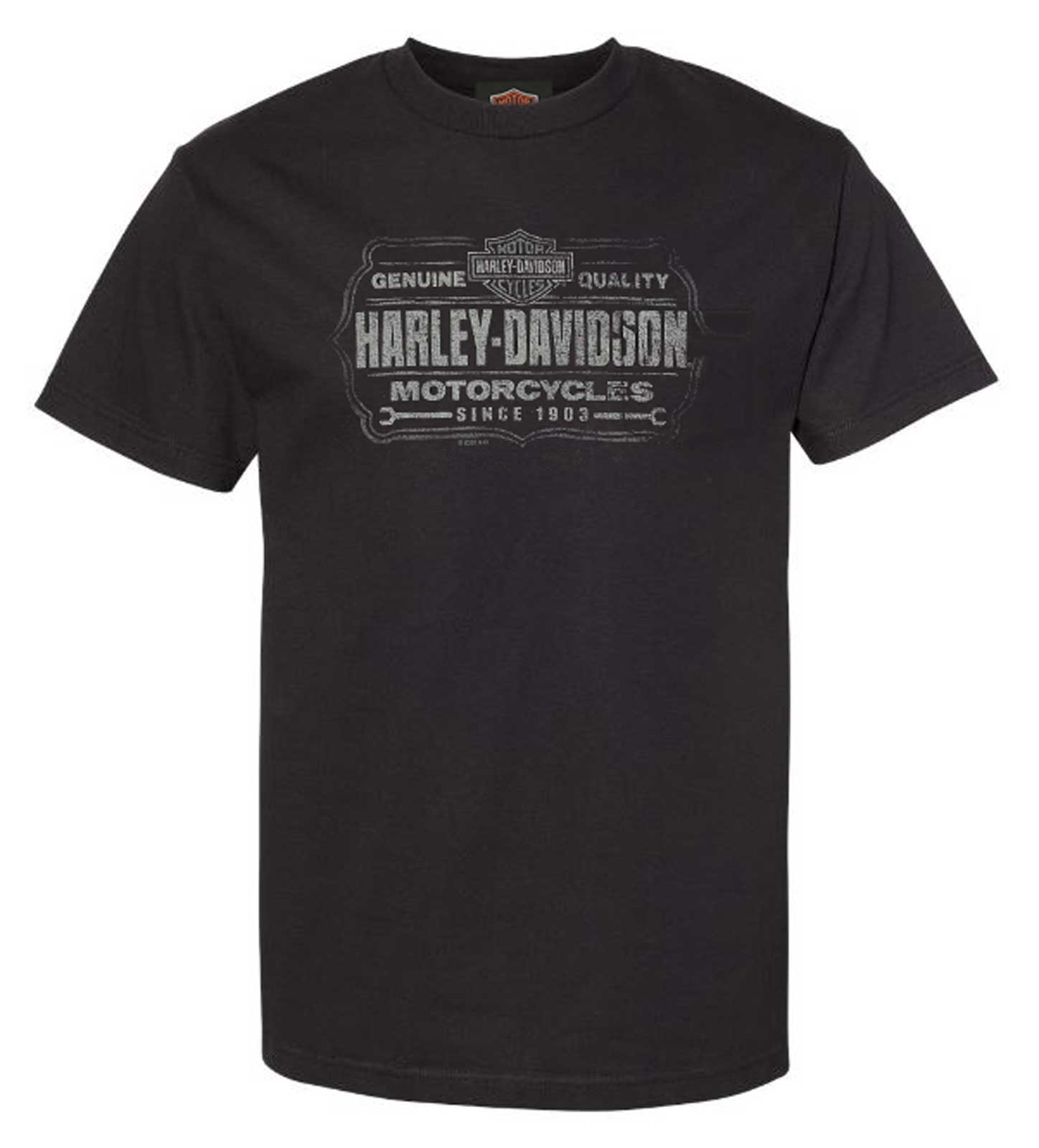 Harley-Davidson Men's H-D Motorcycles Pocketed Cotton Tee Shirt, Black - Wisconsin Harley-Davidson