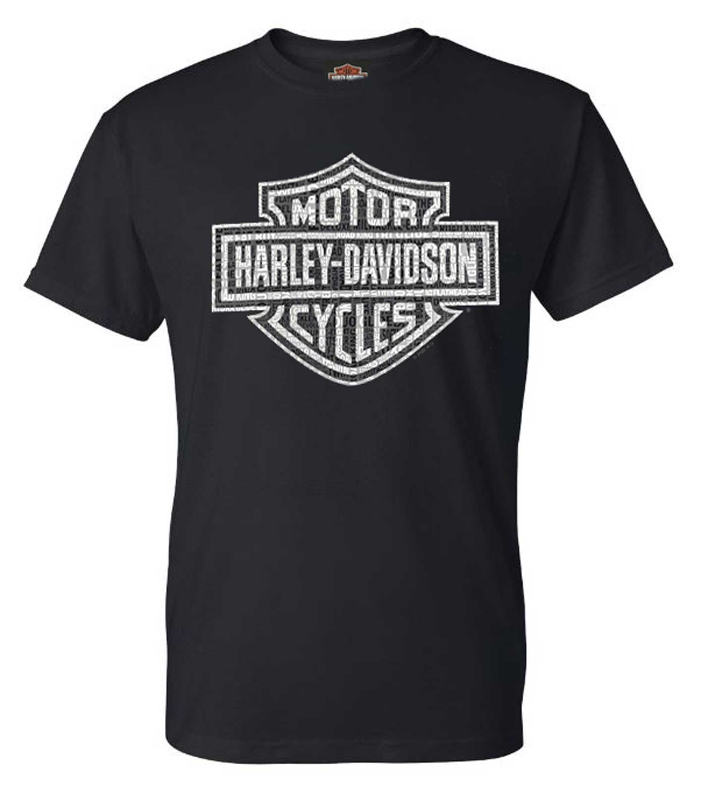 Harley-Davidson Men's Classic White Bar & Shield Logo Cotton Tee Shirt, Black - Wisconsin Harley-Davidson
