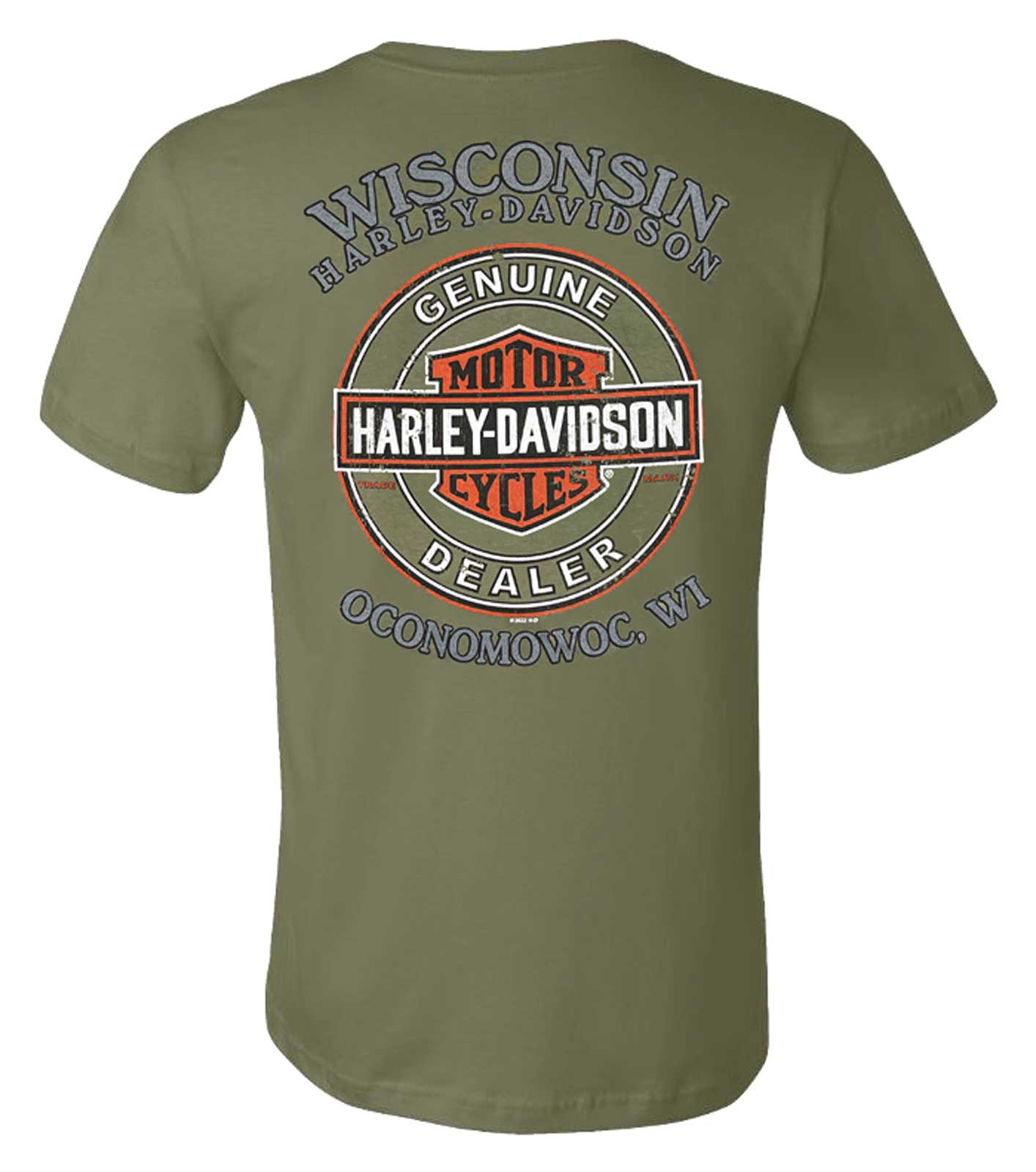 【Raucohouse】American harley-davidson printing t-shirt Harley-Davidson® Men's Imprinted H-D Text Crew-Neck Short