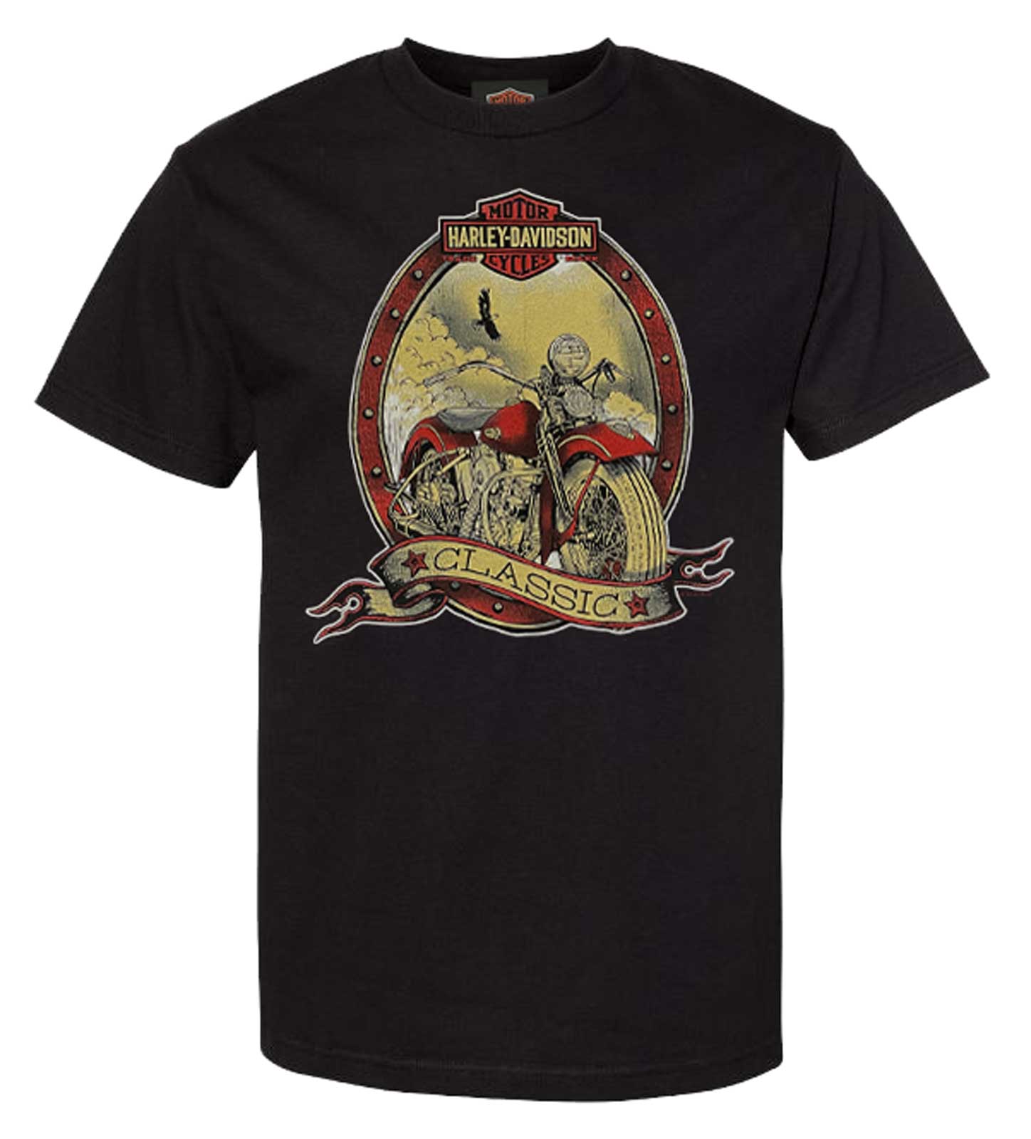 Harley-Davidson Men's Old Style Motorcycle Logo Printed Cotton Tee Shirt, Black - Wisconsin Harley-Davidson