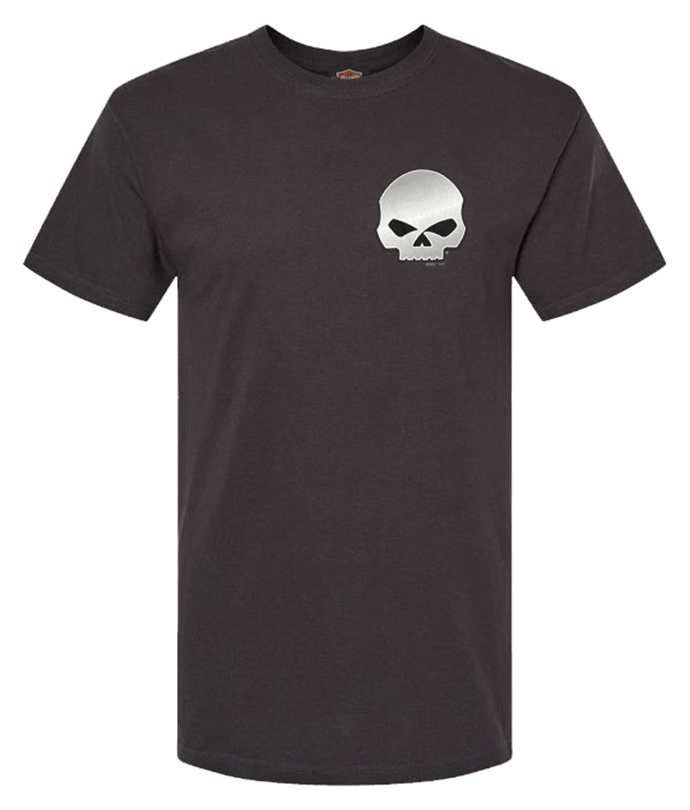 Harley-Davidson Men's Classic Willie G Skull Point II Cotton Tee Shirt, Green - Wisconsin Harley-Davidson