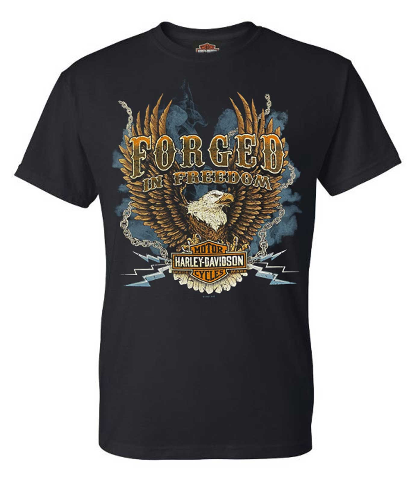 Harley-Davidson Men's Eagle Intensity II Printed Graphic Cotton Tee Shirt, Black - Wisconsin Harley-Davidson