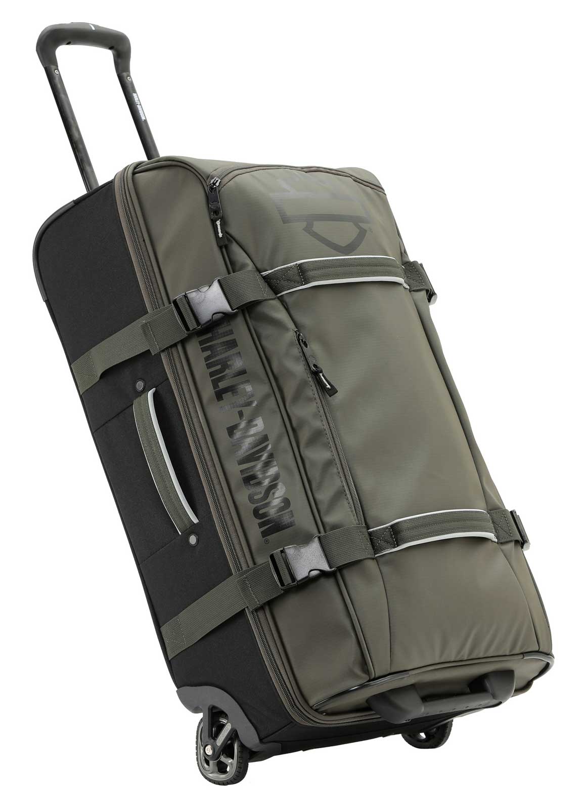 Harley-Davidson 25" Nomad Wheeling Duffel Bag w/ Shark Wheels- Green/Black (25") - Wisconsin Harley-Davidson