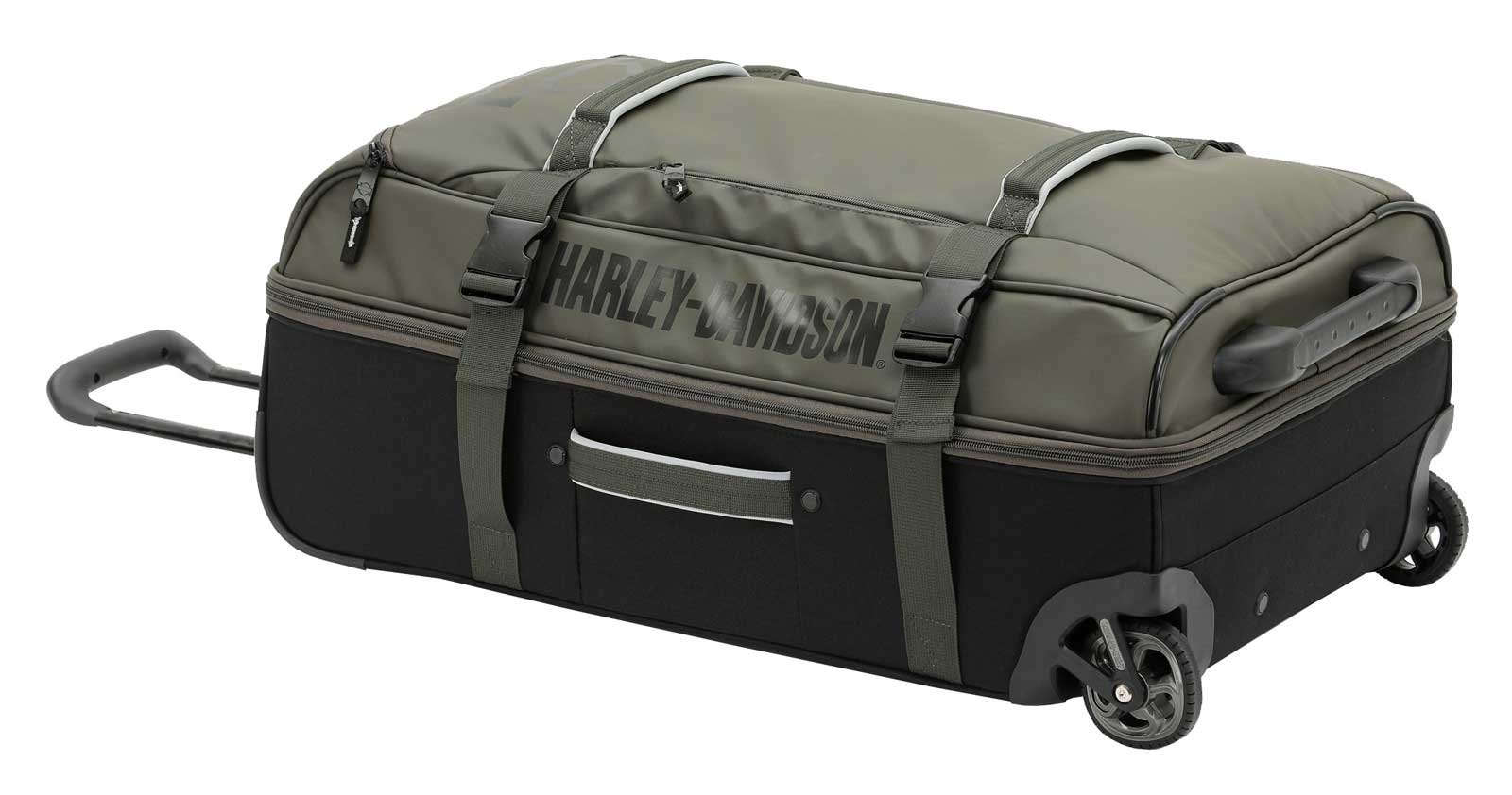 Harley-Davidson 25" Nomad Wheeling Duffel Bag w/ Shark Wheels- Green/Black (25") - Largest Selection of Harley-Davidson Products