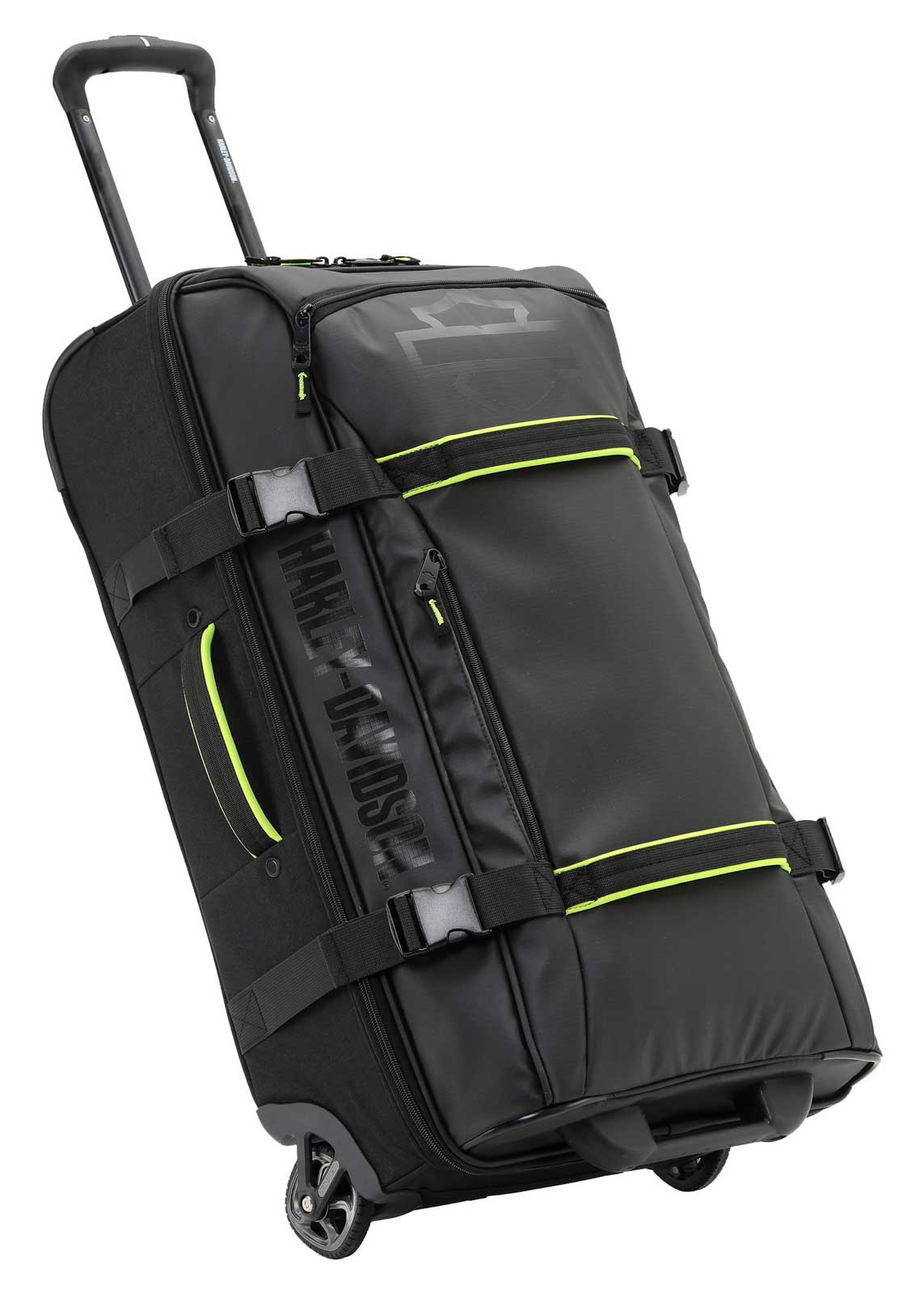 Harley-Davidson 25" Nomad Wheeling Duffel Bag w/ Shark Wheels - Black/Lime (25") - Wisconsin Harley-Davidson