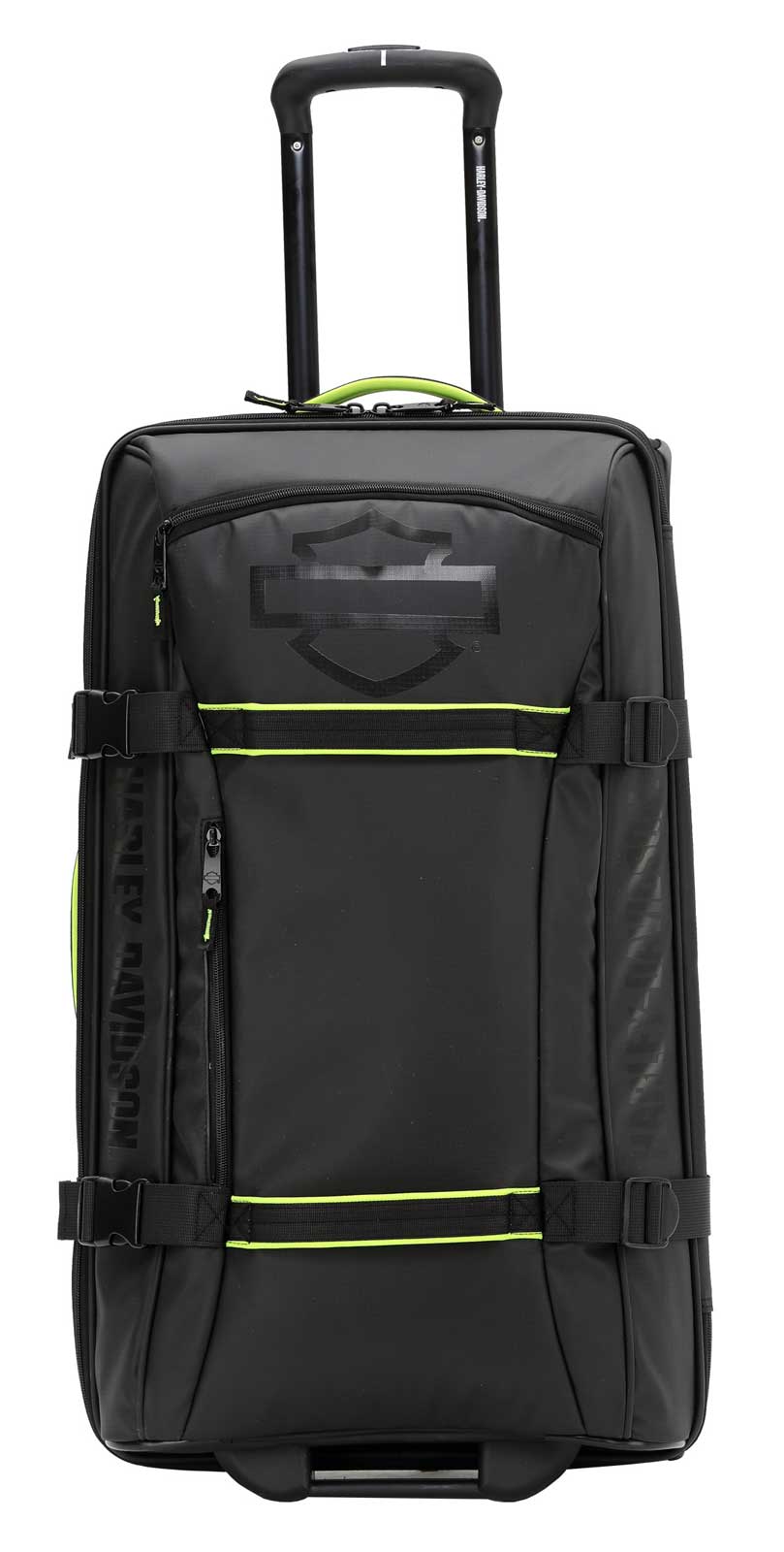 Harley-Davidson 25" Nomad Wheeling Duffel Bag w/ Shark Wheels - Black/Lime (25") - No Hassle Returns at Wisconsin Harley