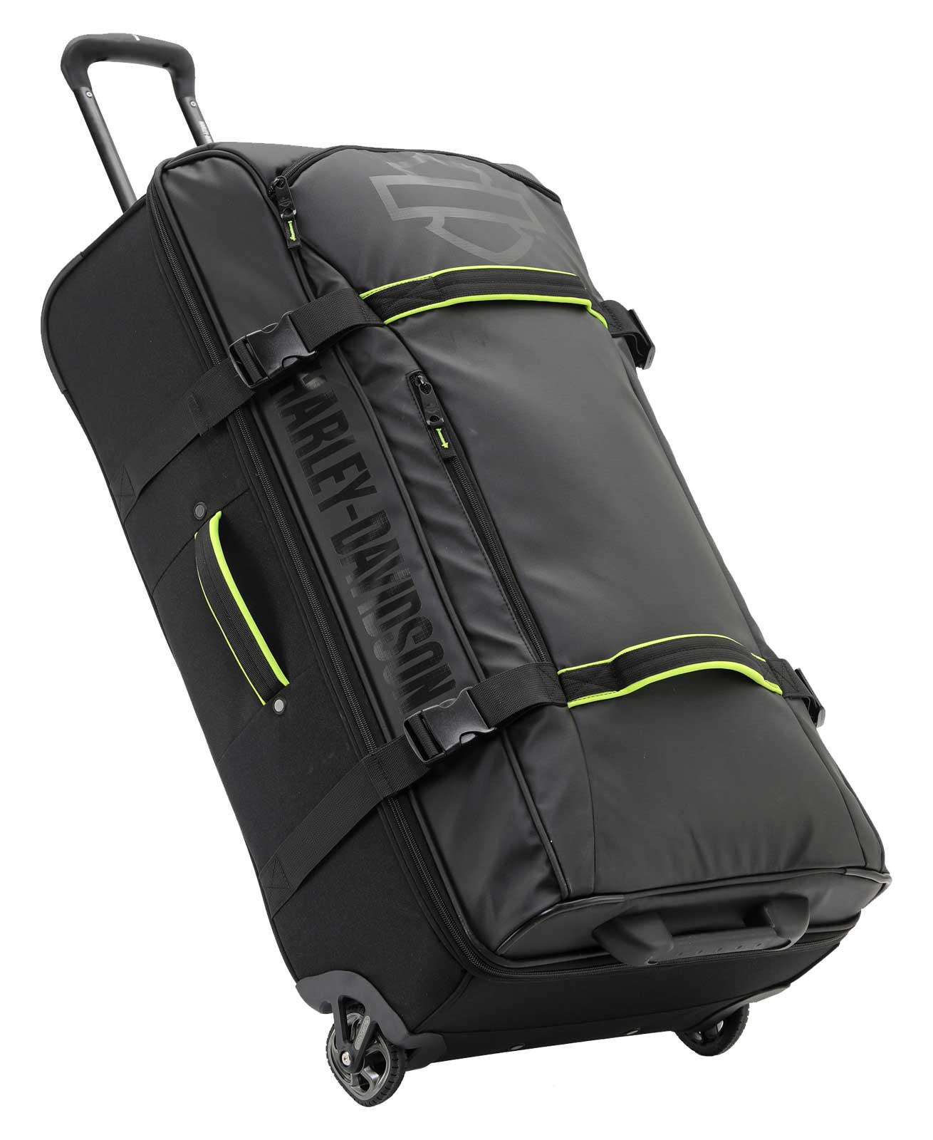 Harley-Davidson 29" Nomad Wheeling Duffel Bag w/ Shark Wheels - Black/Lime (29") - Wisconsin Harley-Davidson